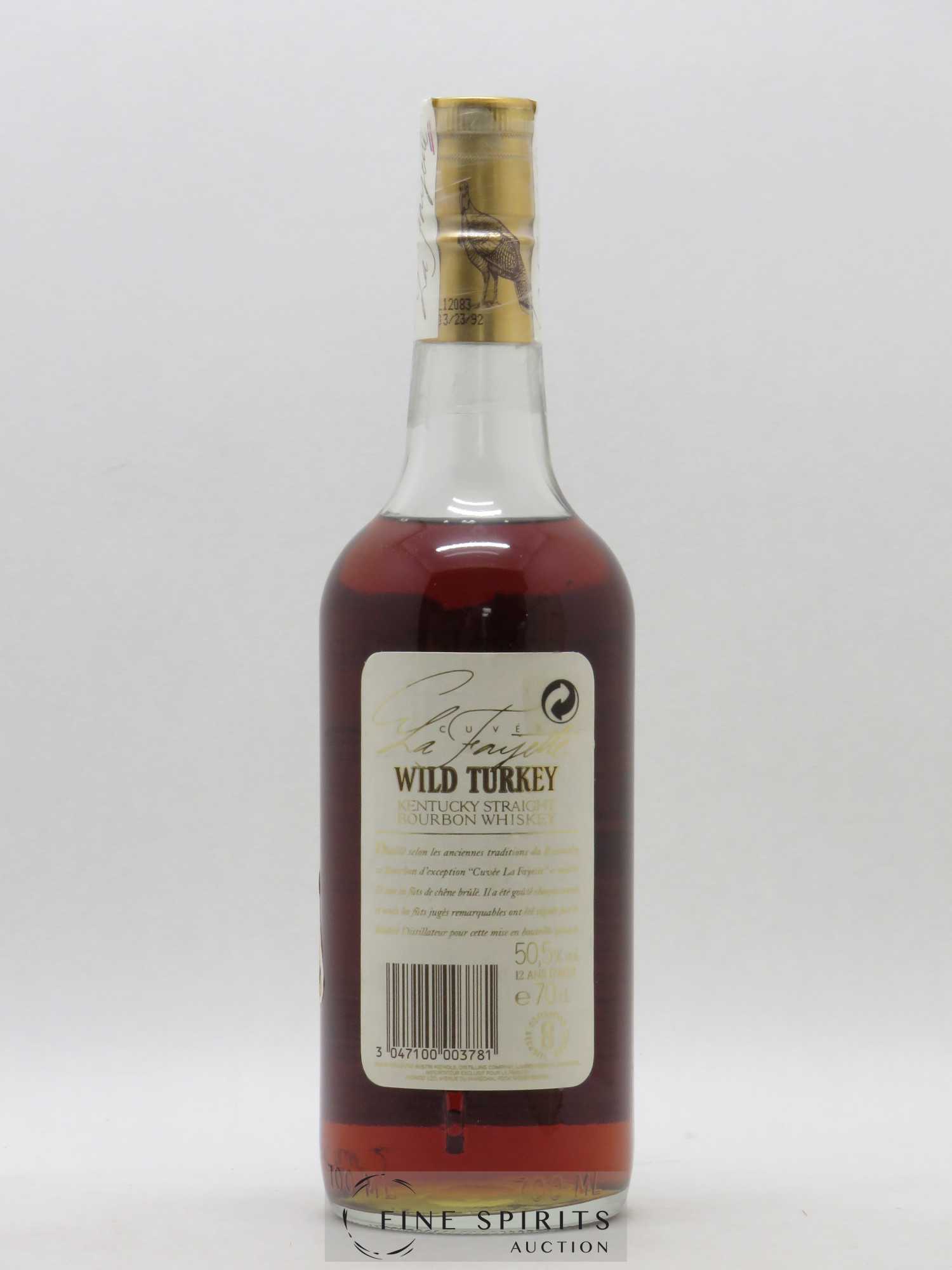 Wild Turkey 12 years Of. Cuvée La Fayette, Exclusive Edition Pernod Importateur 101 Proof - Lot de 1 bouteille - 2