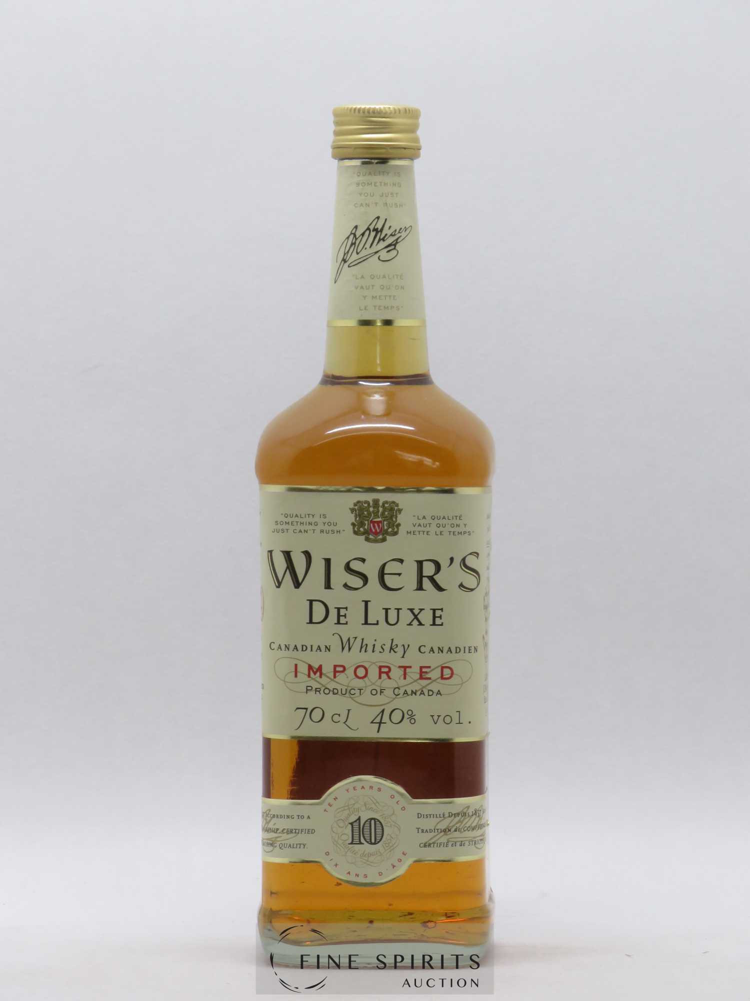 Wiser’s  Deluxe 10 years old   1976 Wisers 1976 - 10 Year Old - De Luxe - 1 Litre - Whisky