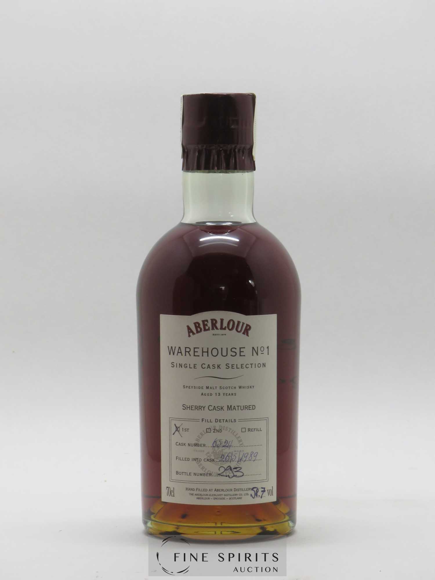 Aberlour 13 years 1989 Of. Warehouse N°1 Sherry Cask n°6524 - bottled 2003 Single Cask Selection - Lot de 1 bouteille - 1