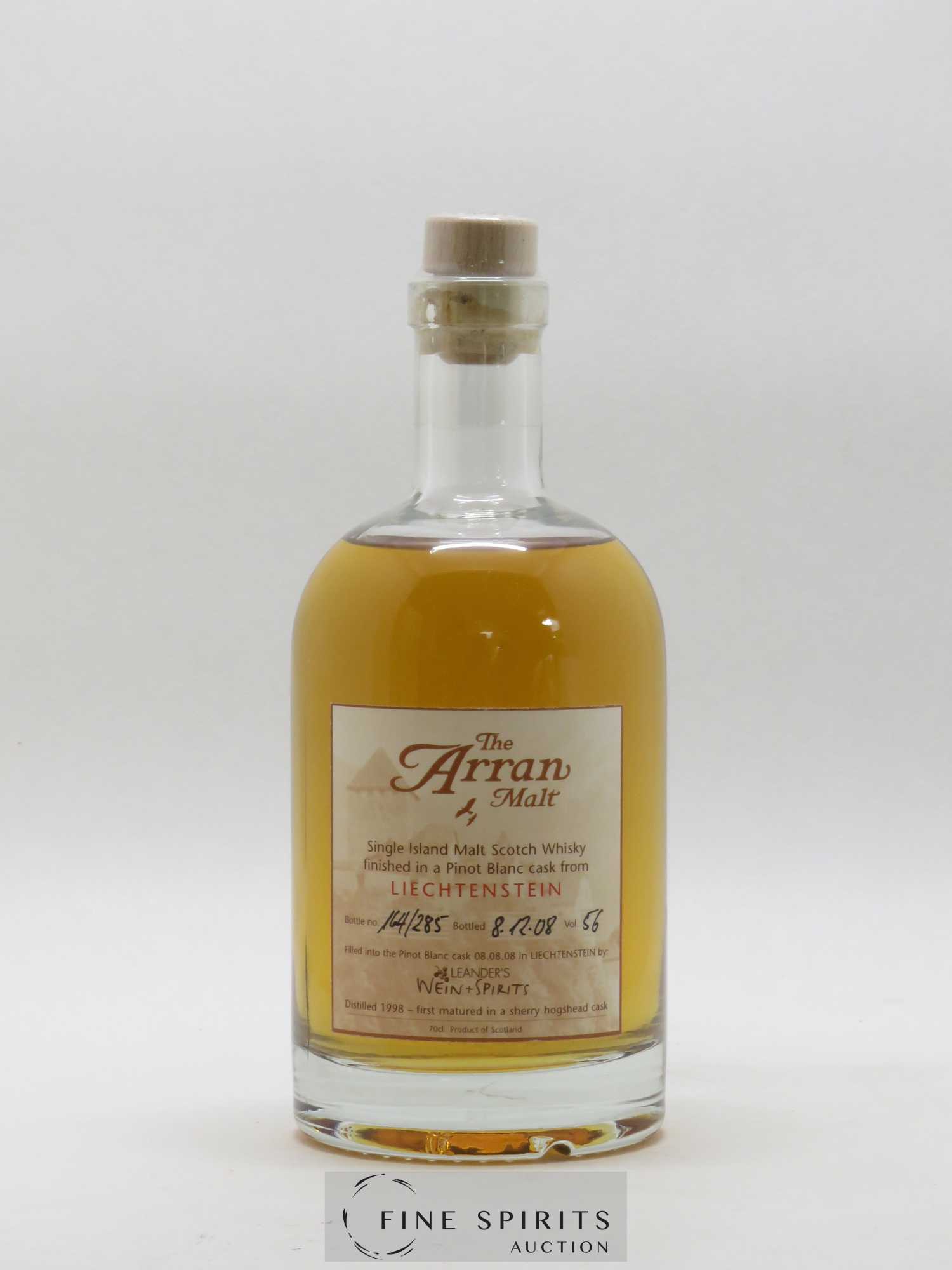 Arran 1998 Leander's Wein Spirits The Arran Malt Pinot Blanc Cask Finished in Liechenstein - bottled 2008 - Lot de 1 bouteille - 1