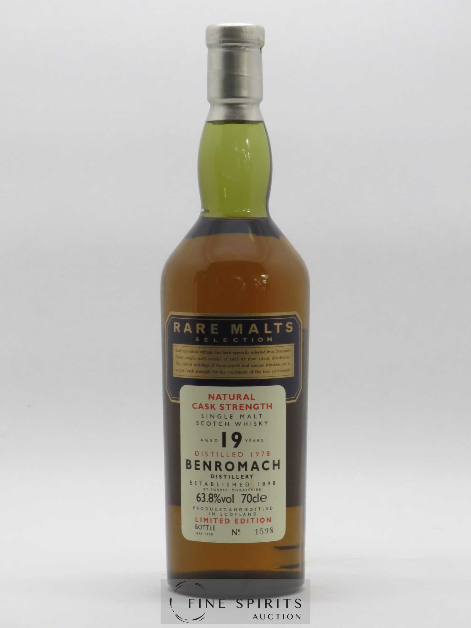 Benromach 19 years 1978 Of. Rare Malts Selection Natural Cask Strengh - bottled 1998 Limited Edition - Lot de 1 bouteille - 1