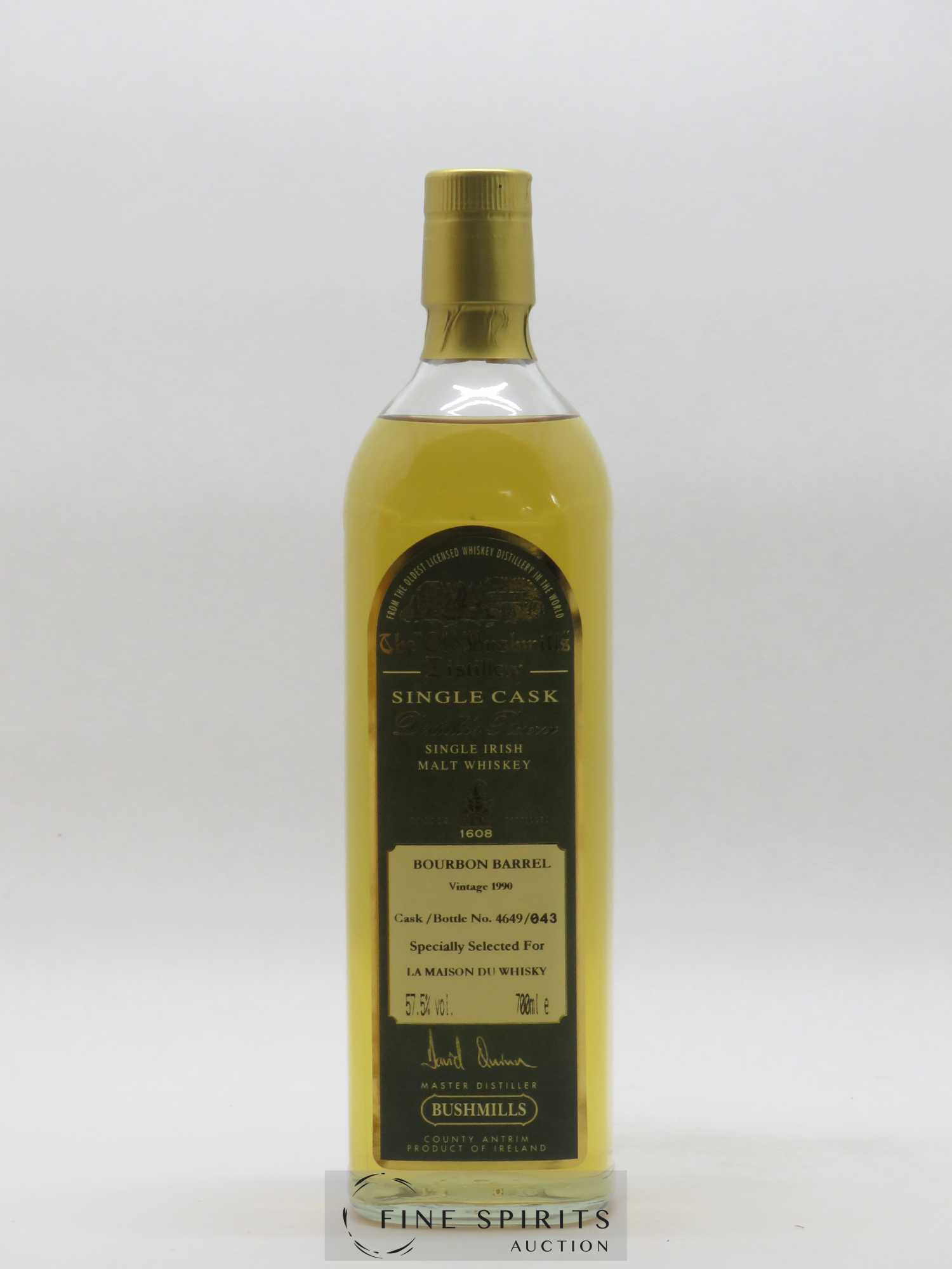 Bushmills 1990 Of. Distiller's Reserve Ex Bourbon Cask n°4649 LMDW - Lot de 1 bouteille - 1