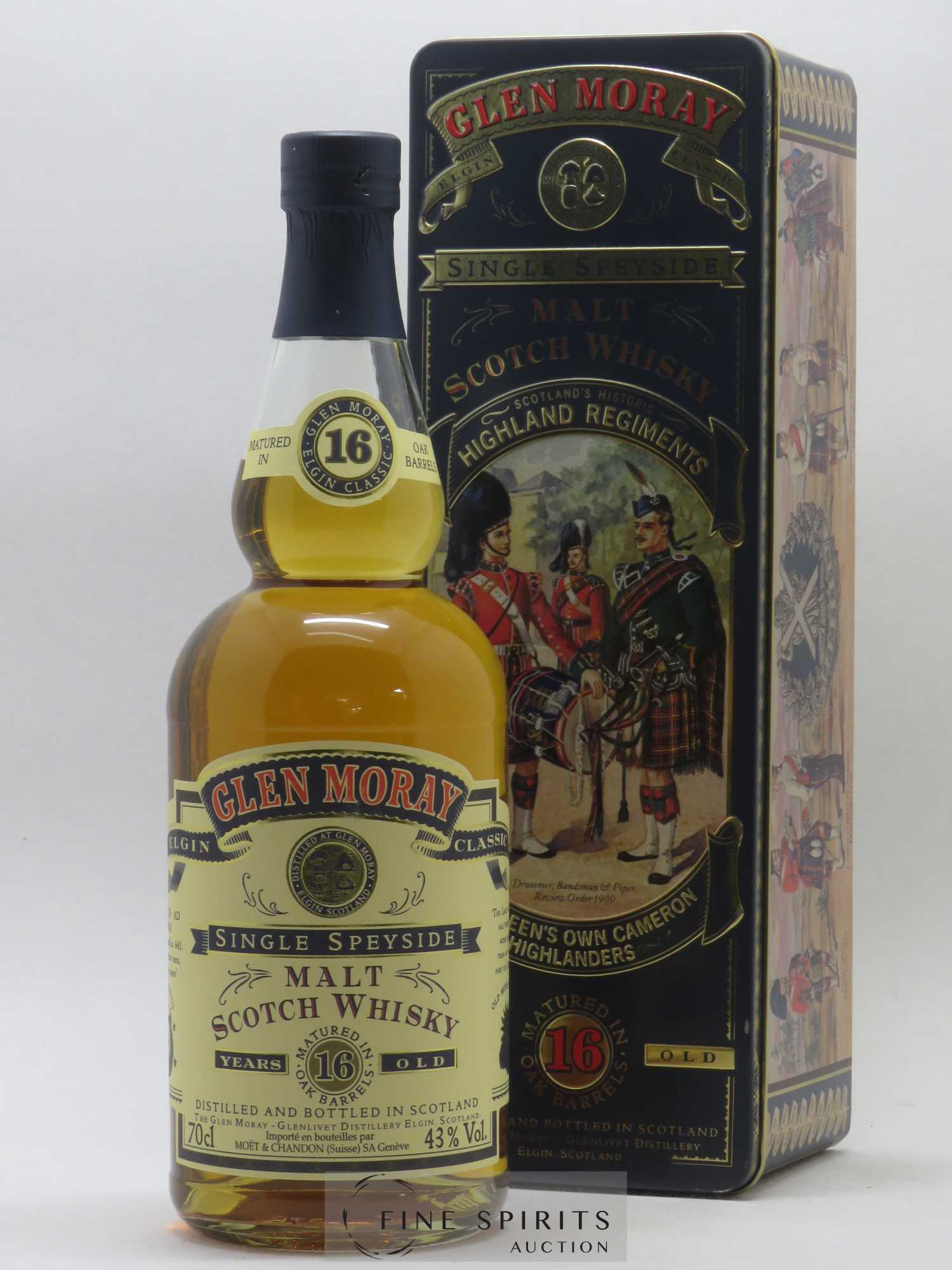 Glen Moray 16 years Of. The Queen's Own Cameron Highlanders - Lot de 1 bouteille - 0