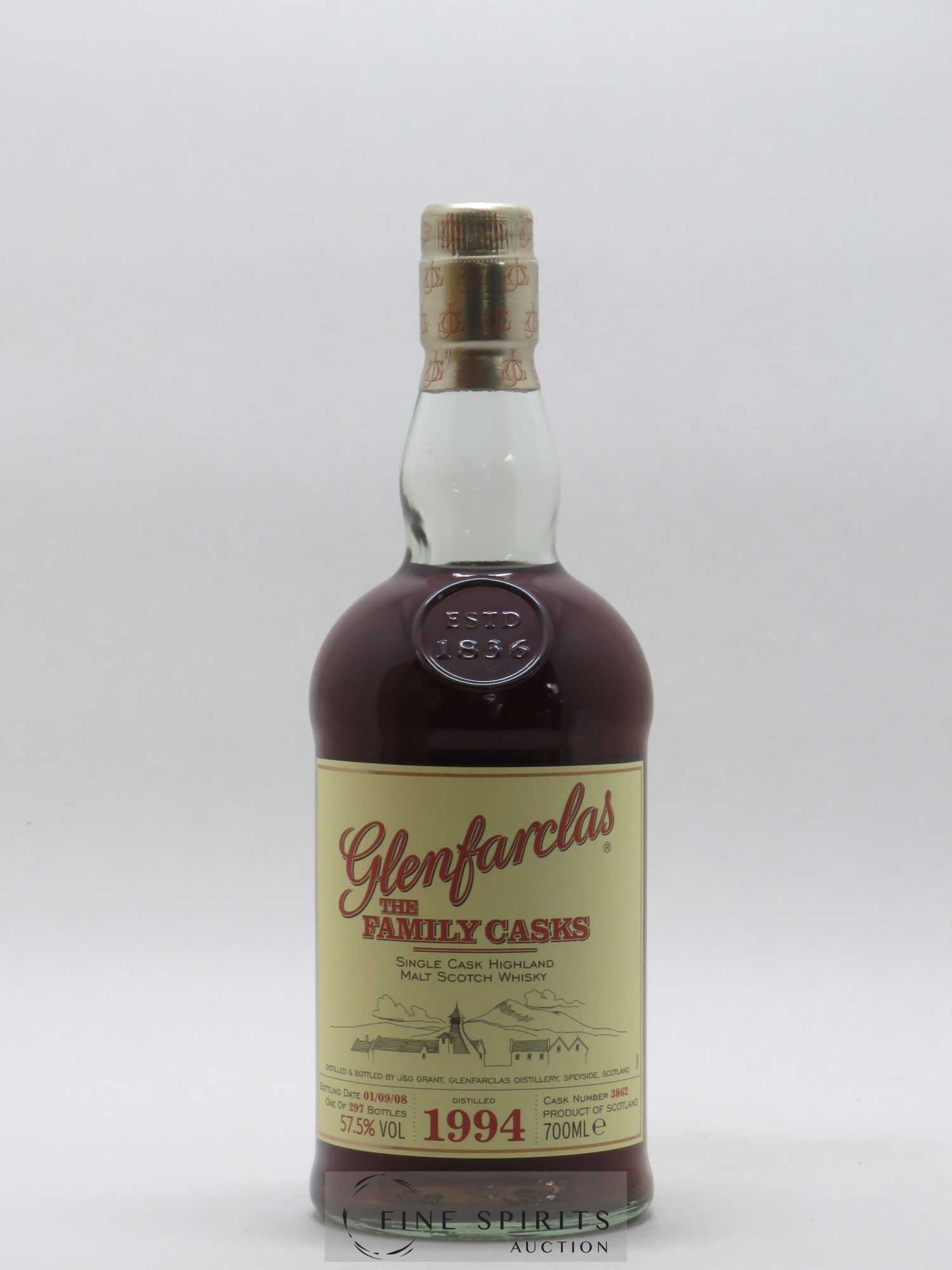 Glenfarclas 1994 Of. Cask n°3862 - One of 297 - bottled 2008 LMDW The Family Casks - Lot de 1 bouteille - 1