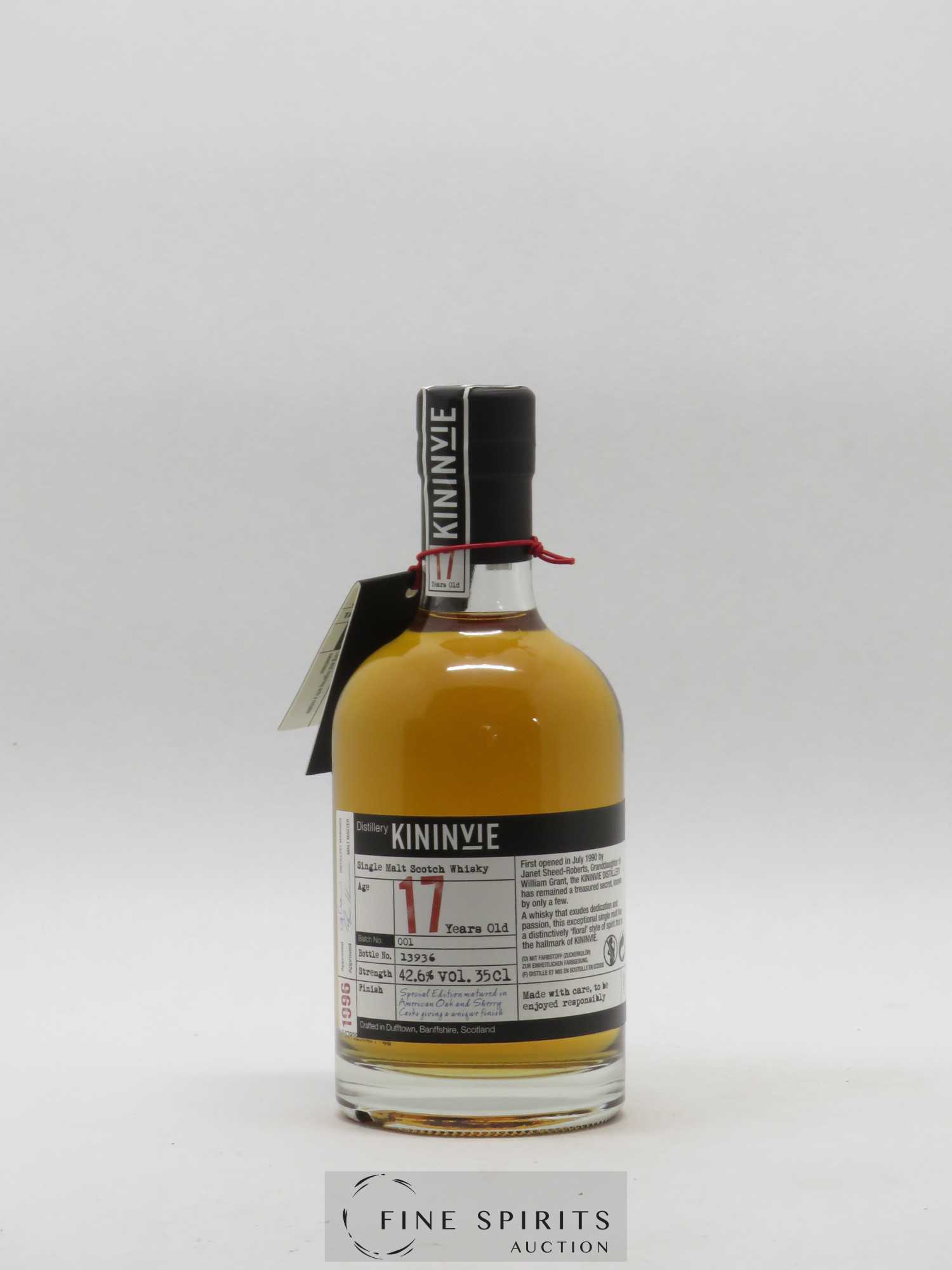 Kininvie 17 years 1996 Of. Batch n°001 - American Oak and Sherry Cask Finish Special Edition - Posten von 1 Demi-Flasche - 1