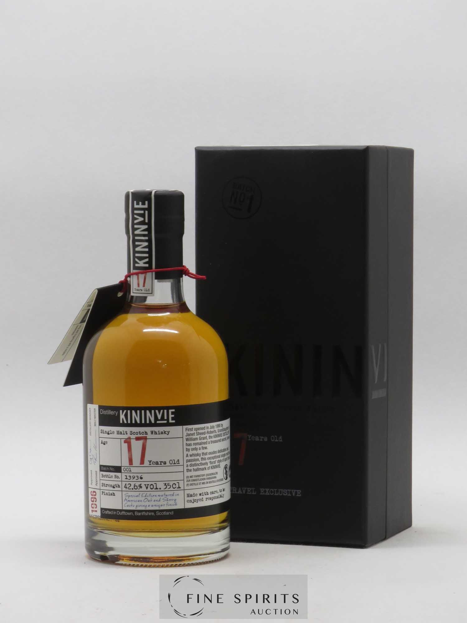 Kininvie 17 years 1996 Of. Batch n°001 - American Oak and Sherry Cask Finish Special Edition - Posten von 1 Demi-Flasche - 0