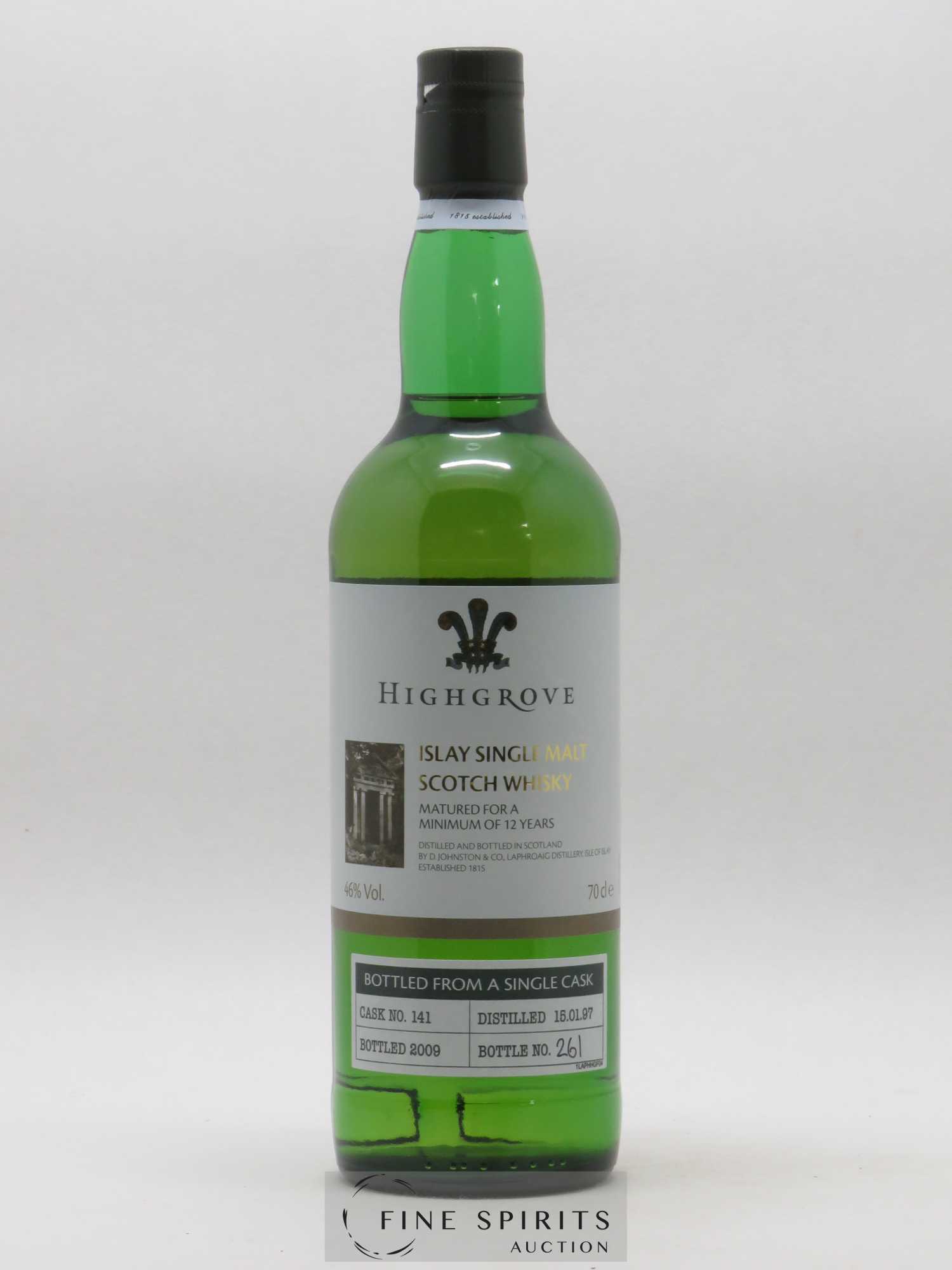 Laphroaig 12 years 1997 Of. Highgrove Single Cask n°141 - bottled 2009 - Lot de 1 bouteille - 0