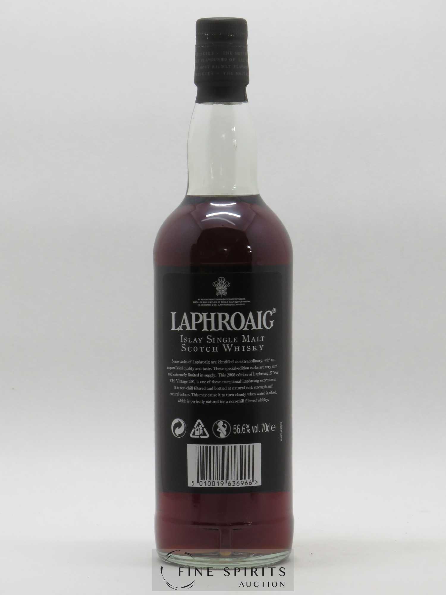Laphroaig 27 years 1981 Of. Oloroso Sherry Casks - One of 736 - bottled 2008 - Lot de 1 bouteille - 2