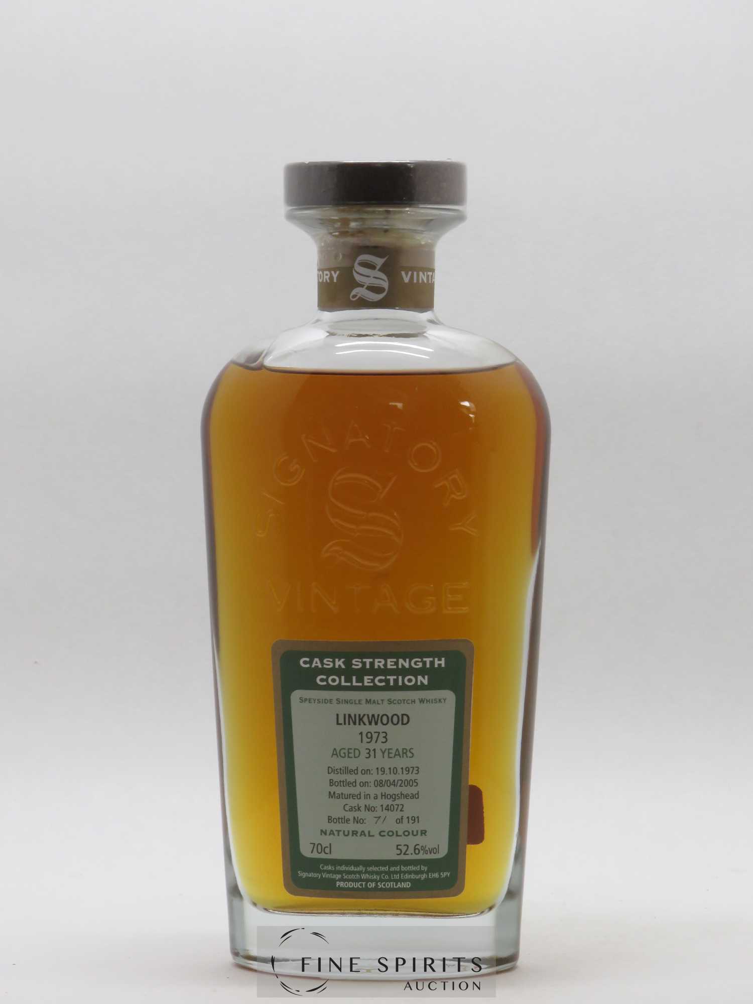 Linkwood 31 years 1973 Signatory Vintage Cask Strength Collection Hogshead Cask n°14072 - bottled 2005 - Lot de 1 bouteille - 1