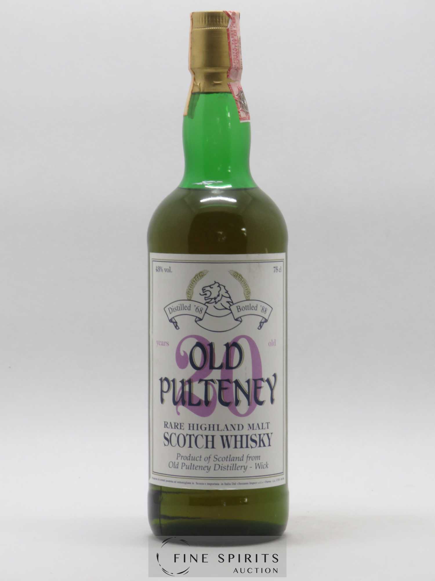 Old Pulteney 20 years 1968 Sestante Rare Highland Malt bottled 1988 - Lot of 1 bottle - 0