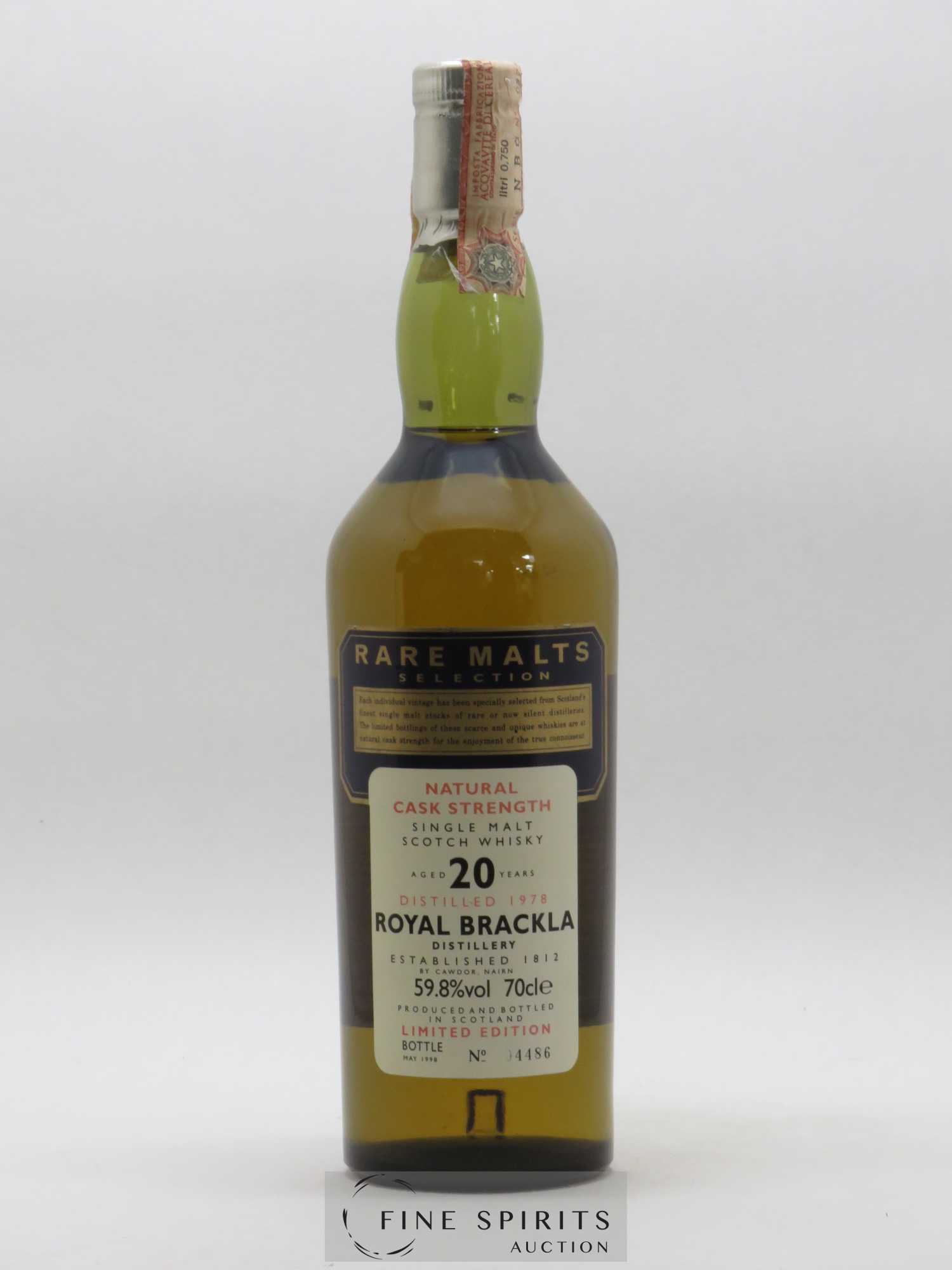 Royal Brackla 20 years 1978 Of. Rare Malts Selection Natural Cask Strengh - bottled 1998 Limited Edition - Lot of 1 bottle - 1