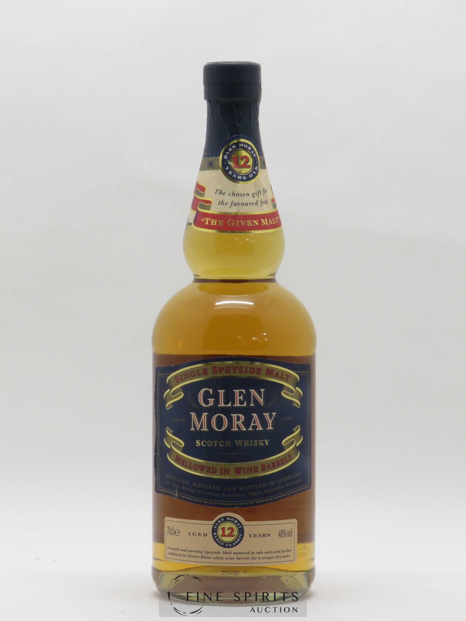 Glen Moray 12 years Of. Old Label - Lot de 1 bouteille - 0