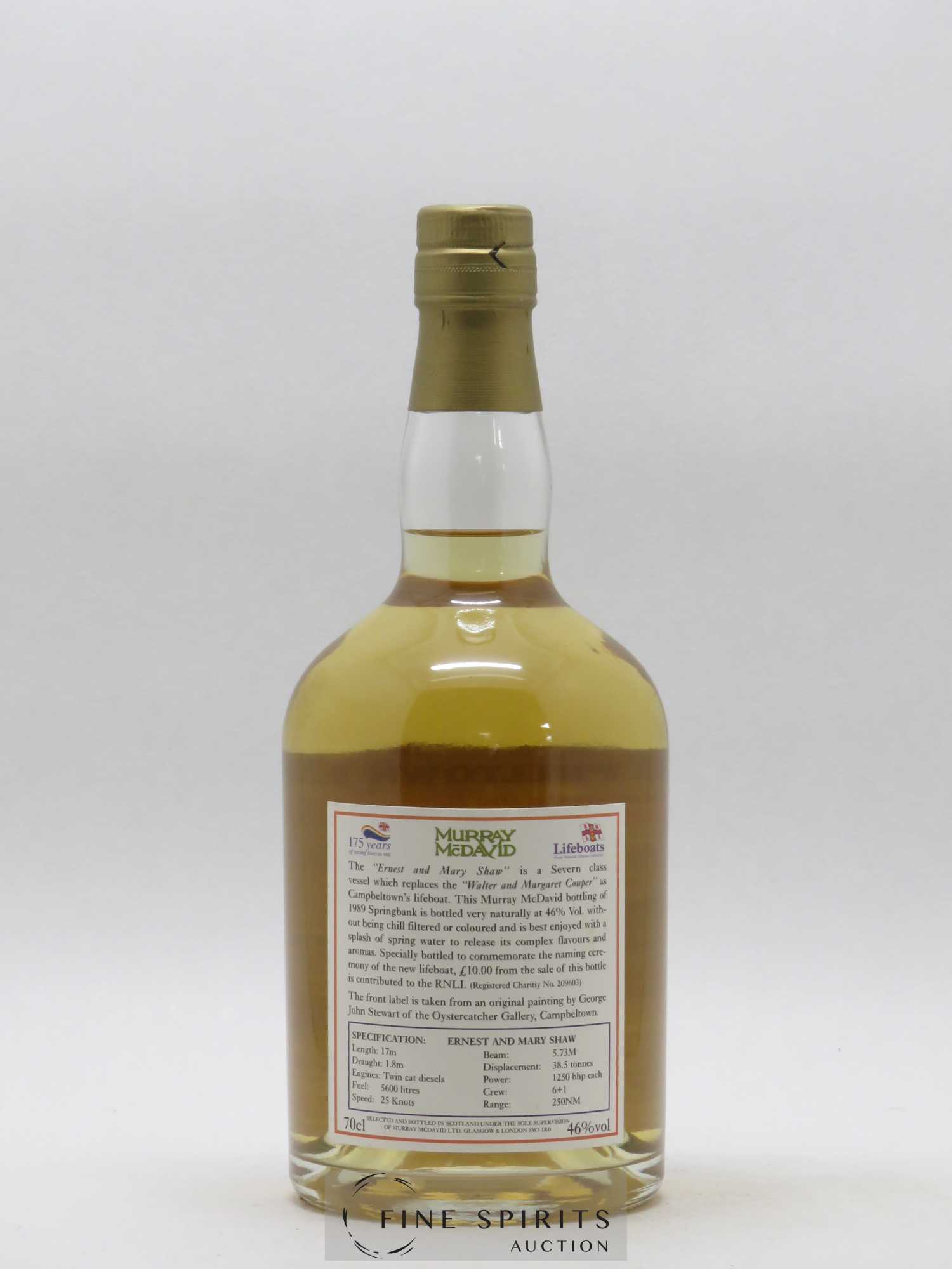 Springbank 12 years 1989 Murray Mc David RNLB Ernest & Mary Shaw - 28 August 1999 The Campbeltown Life Boat (ohne Mindestpreis) - Posten von 1 Flasche - 1