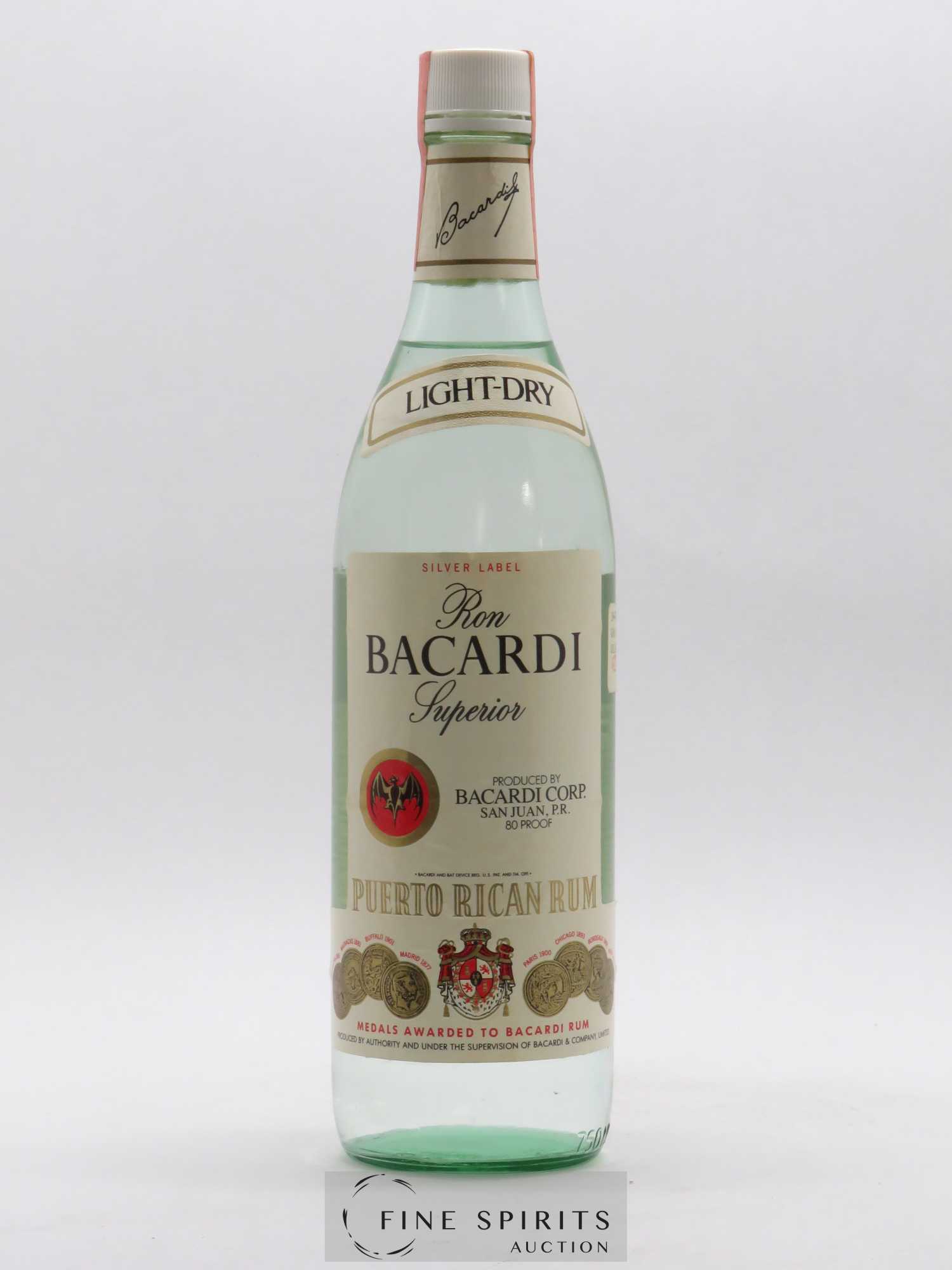 Bacardi Of. Silver Label Light-Dry Superior - Lot of 1 bottle - 1