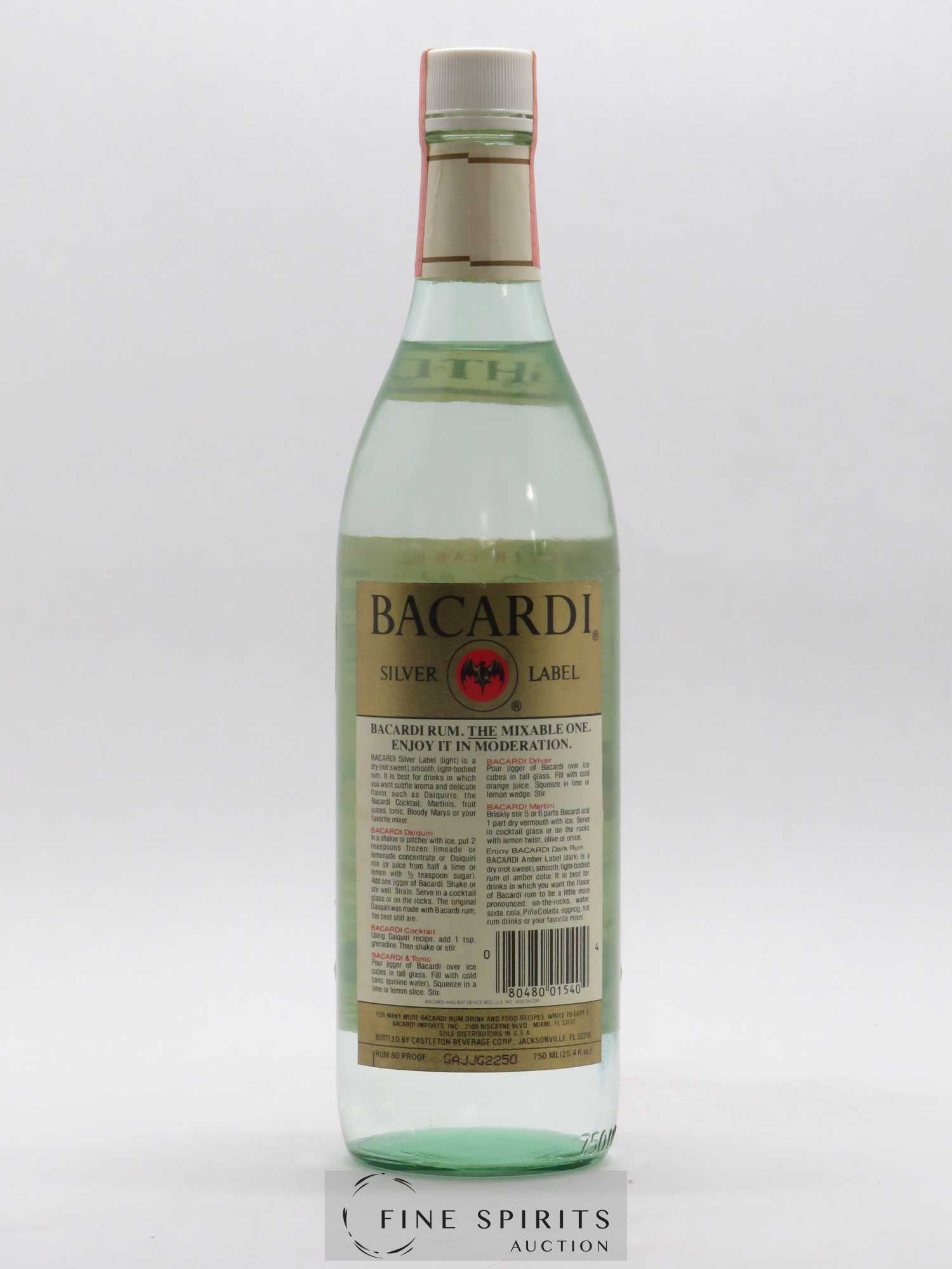 Bacardi Of. Silver Label Light-Dry Superior - Lot of 1 bottle - 2