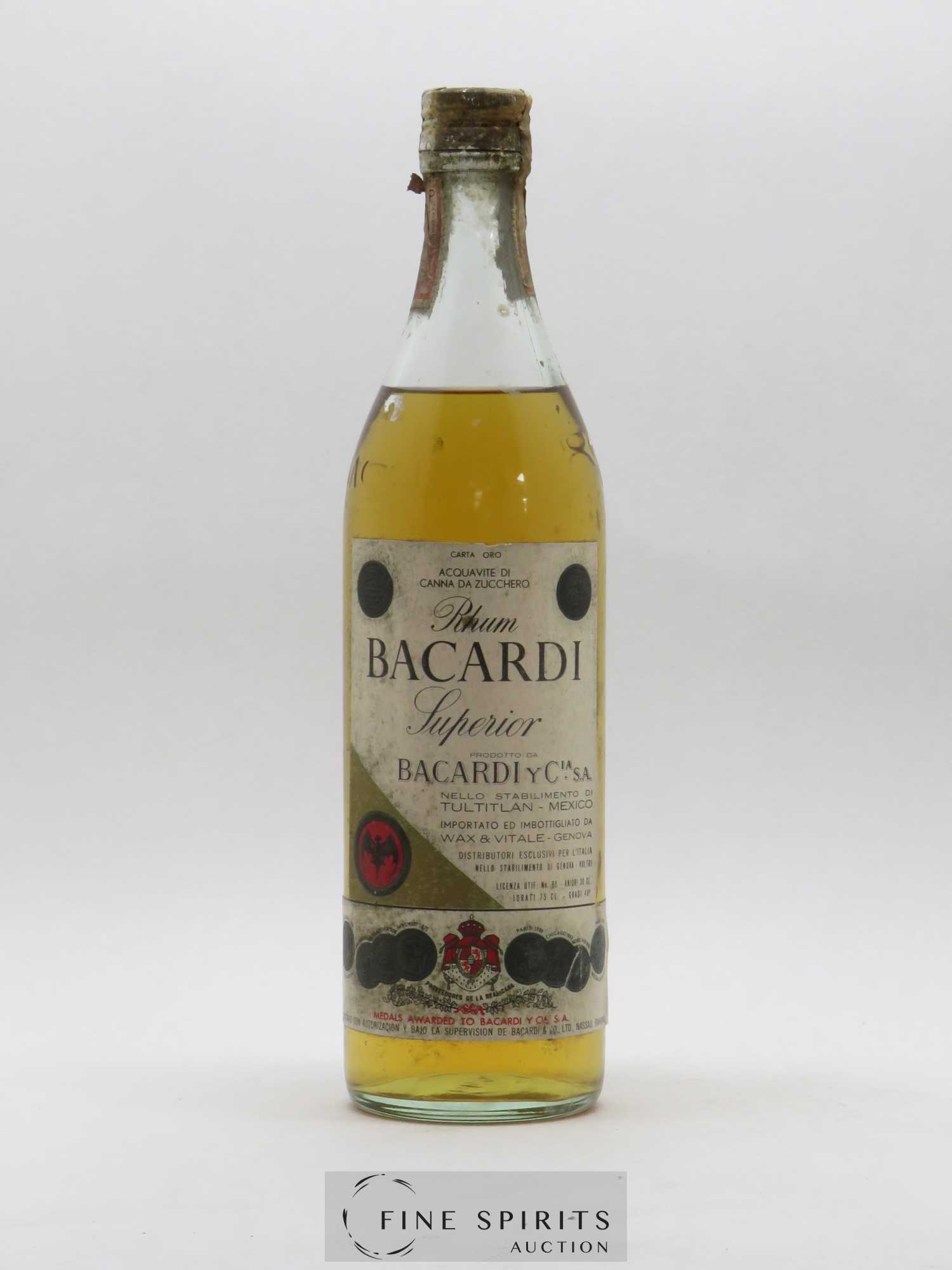 Bacardi Of. Carta Oro Wax & Vitale Import Superior - Lot de 1 bouteille - 0