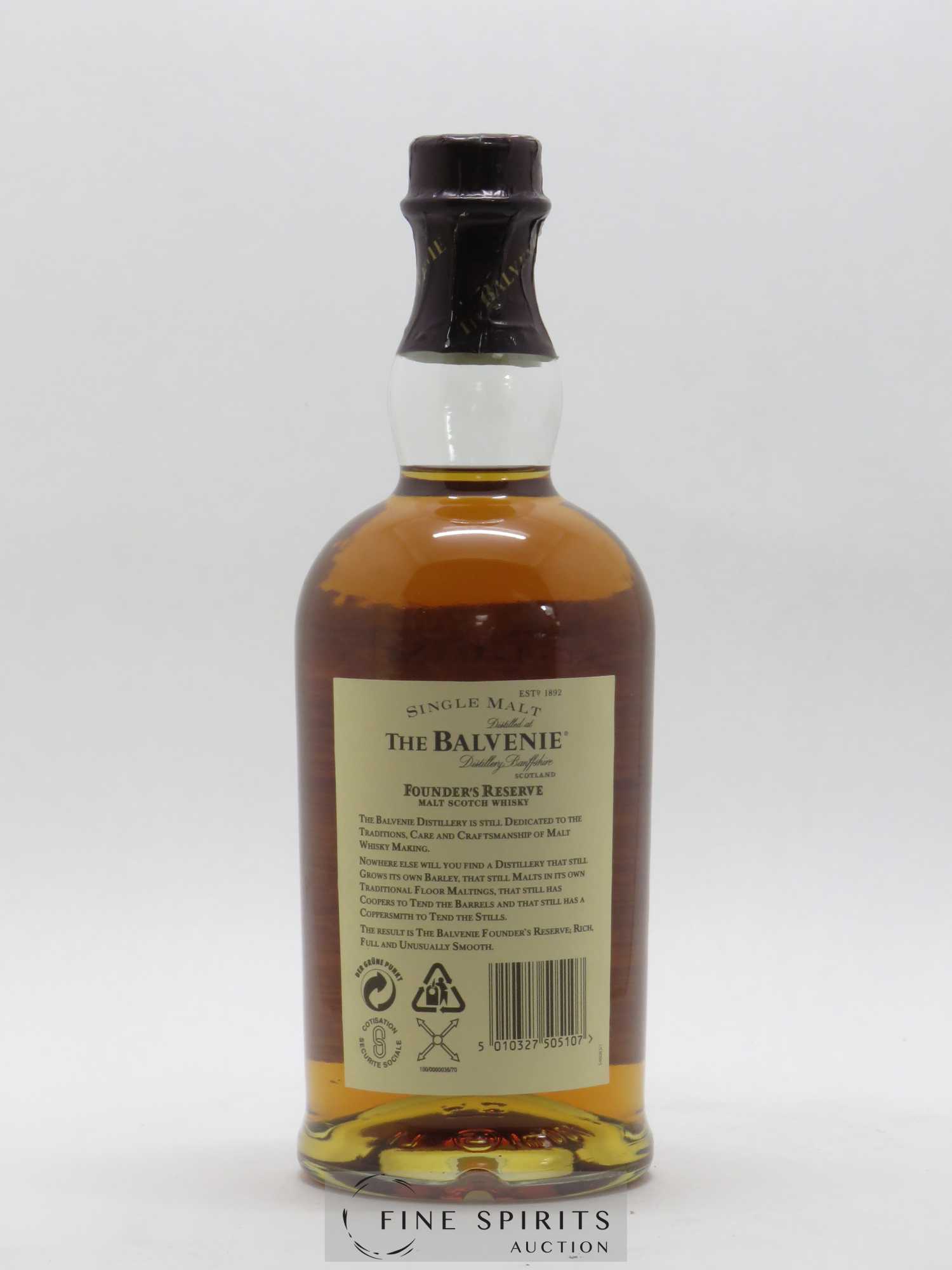 Balvenie 10 years Of. Founder's Reserve (70cl.) - Lot de 1 bouteille - 2