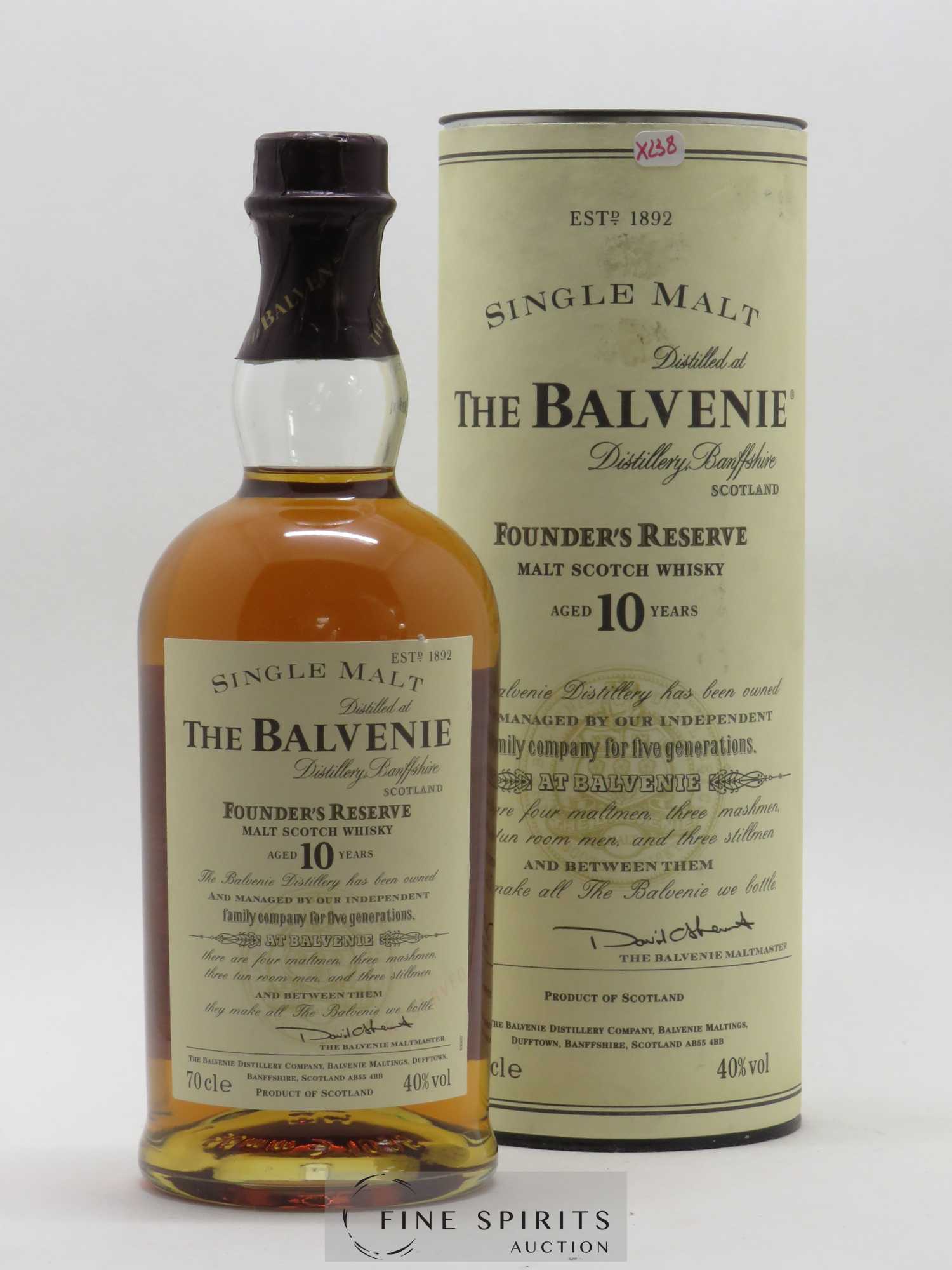 Balvenie 10 years Of. Founder's Reserve (70cl.) - Lot de 1 bouteille - 0