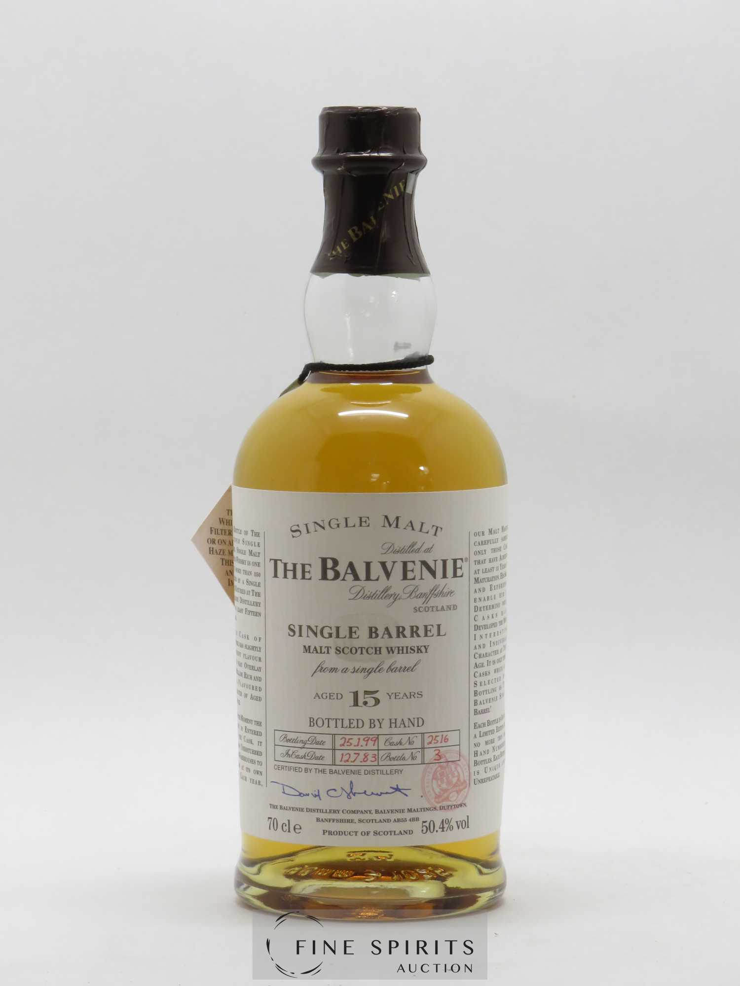 Balvenie (The) 15 years 1983 Of. Single Barrel Cask n° 2516 - bottled 1999 by hand N°3 - Lot de 1 bouteille - 1