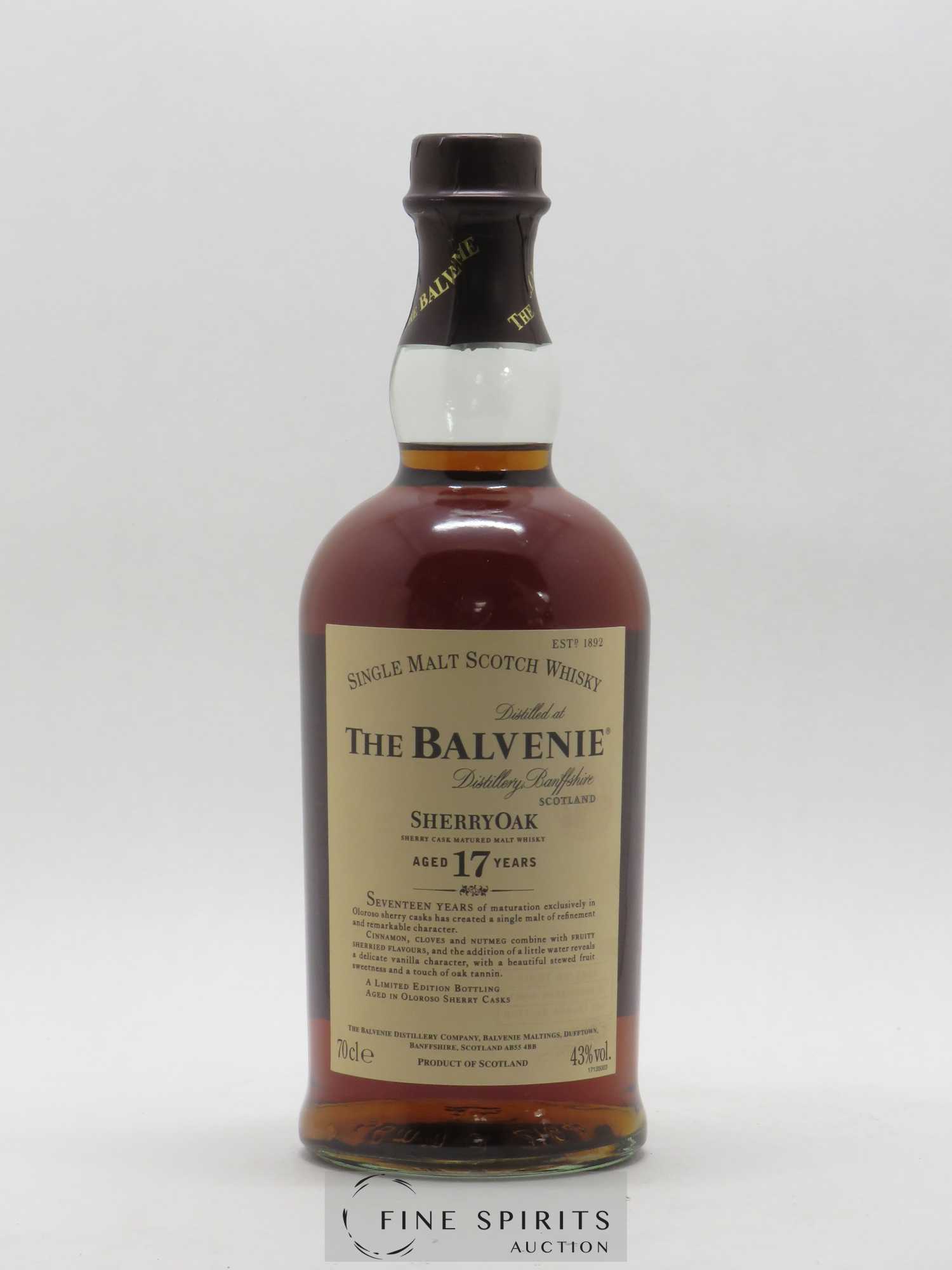 Balvenie (The) 17 years Of. Sherry Oak First Release 2007 Limited Edition - Lot de 1 bouteille - 1