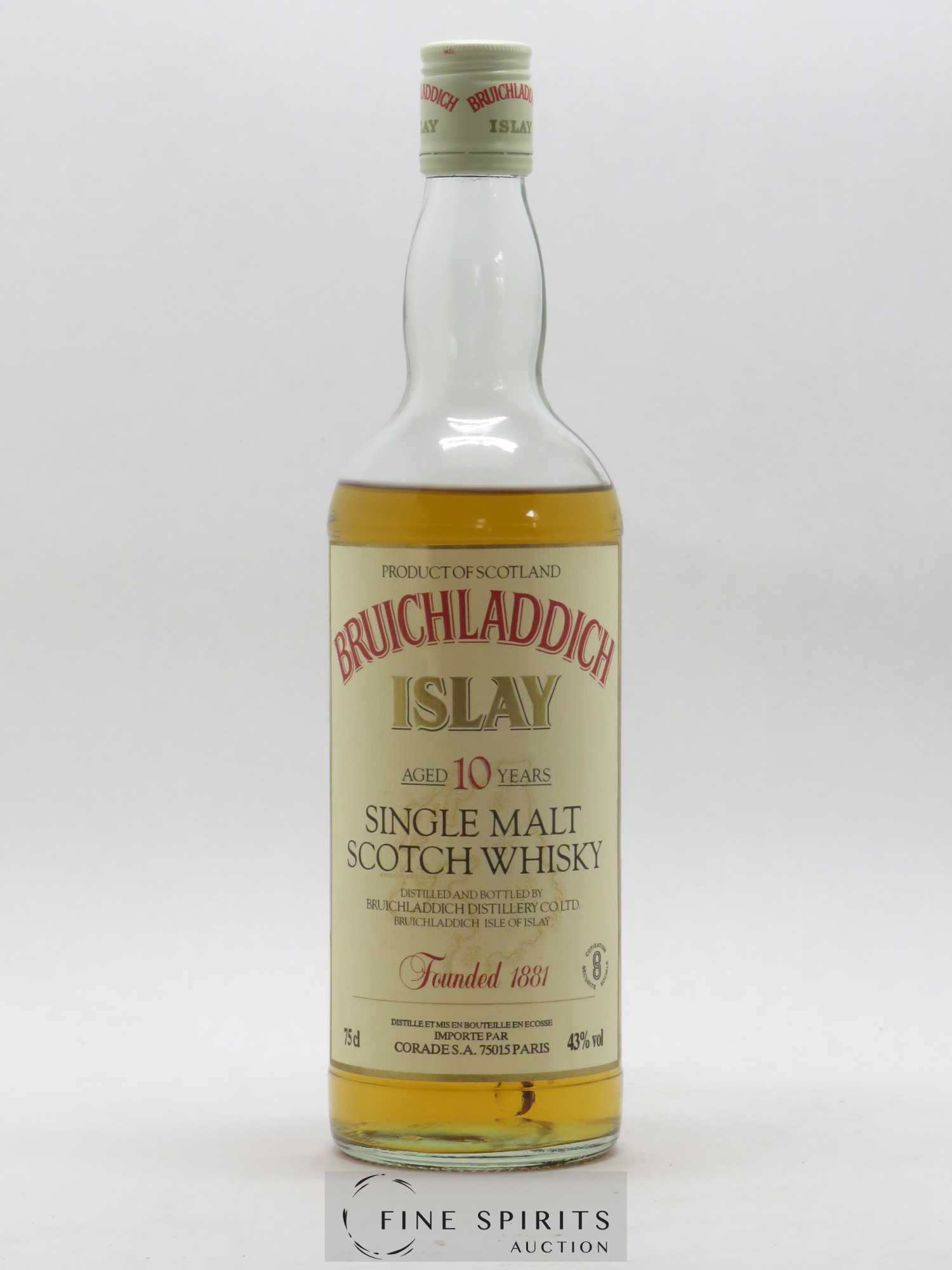 Bruichladdich 10 years Of. Double Gold Award Corade Import - Lot de 1 bouteille - 1