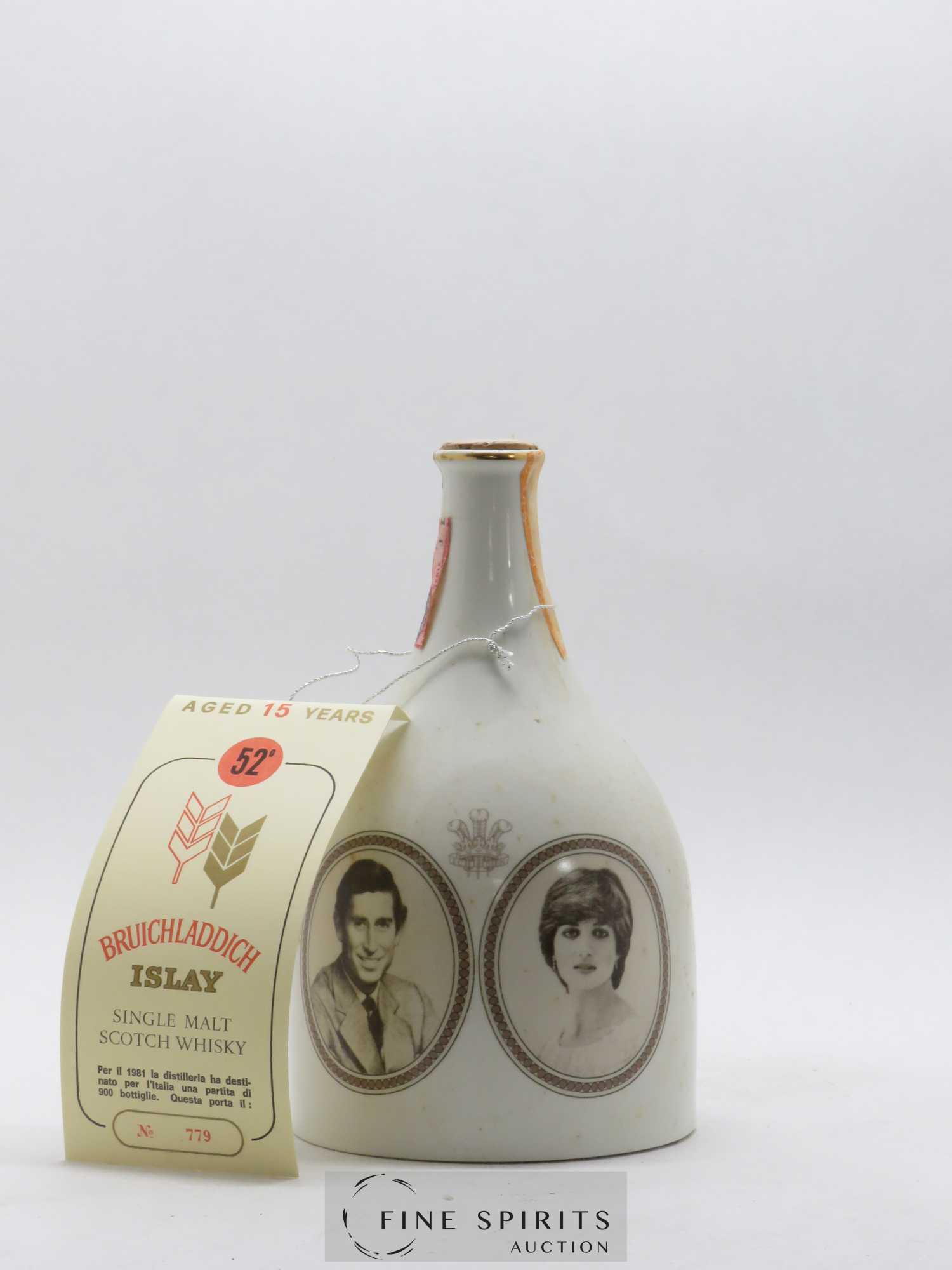 Bruichladdich 15 years Of. Royal Wedding 1981 Moon Import Ceramic Decanter N°779 - Lot of 1 bottle - 1