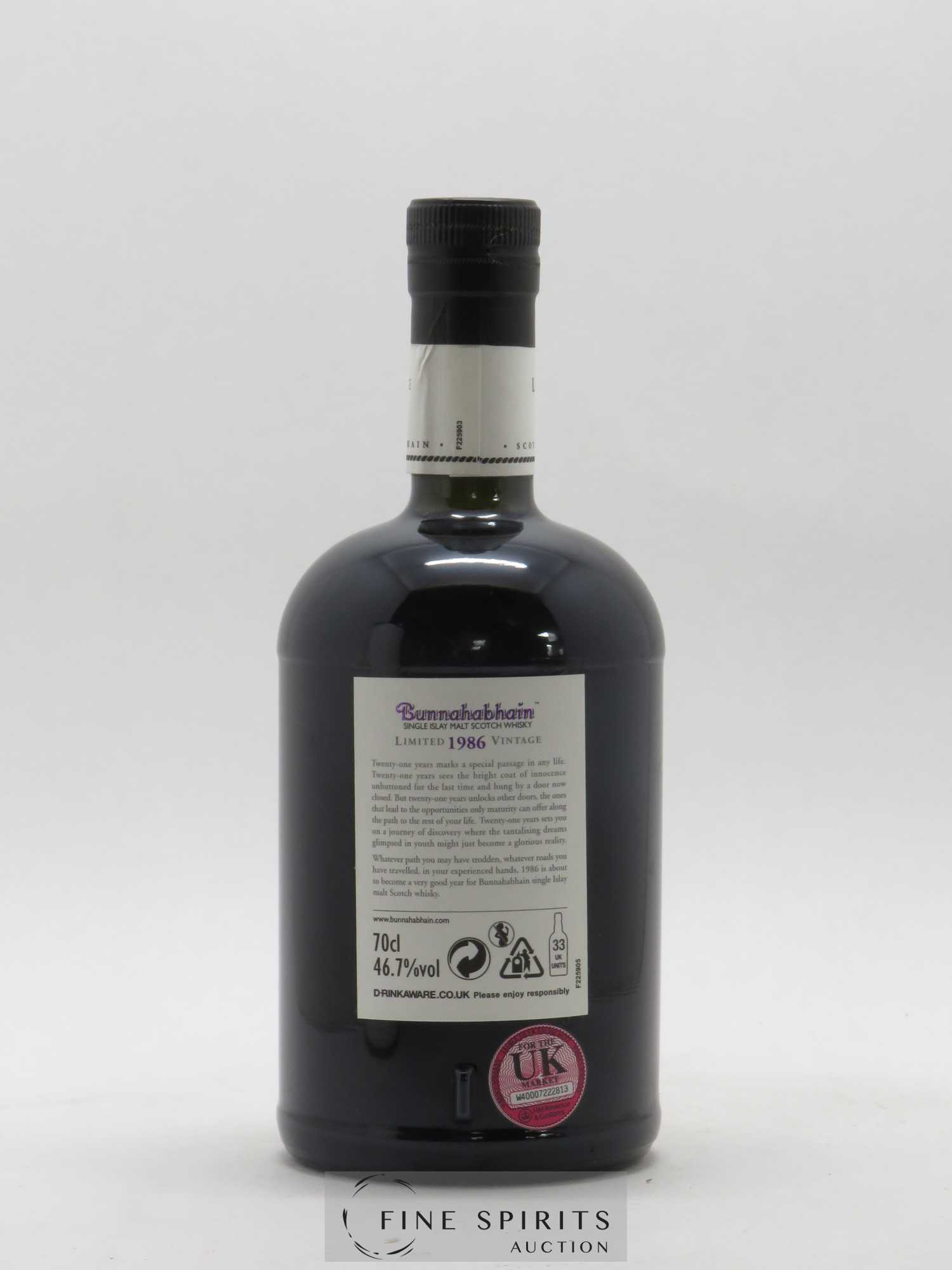 Bunnahabhain 21 years 1986 Of. One of 512 - bottled 2008 Limited Vintage N°143 - Lot de 1 bouteille - 2