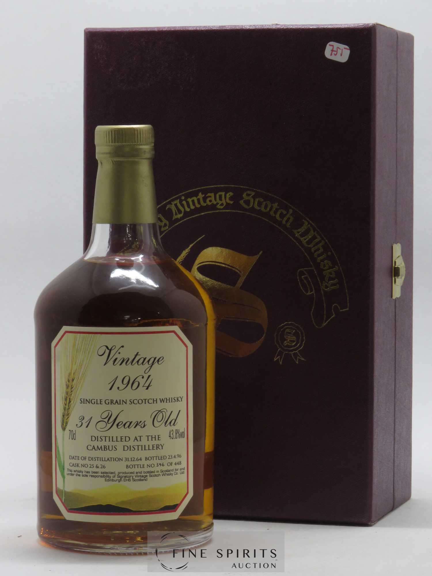 Cambus 31 years 1964 Signatory Vintage Casks n°25 & 26 - One of 448 bottles - bottled 1996 N°396 - Posten von 1 Flasche - 0