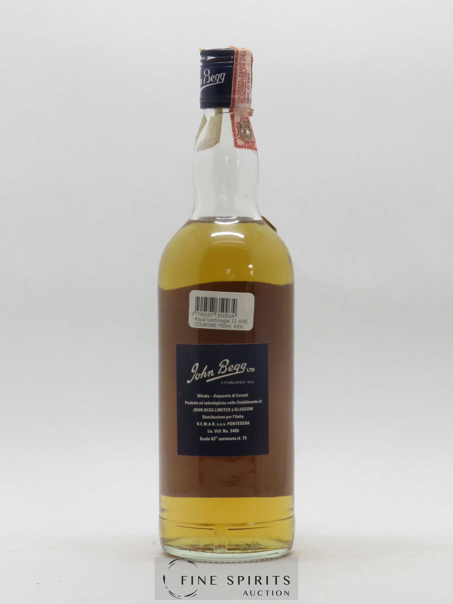 Lochnagar 12 years Of. Deeside John Begg Ltd - Lot de 1 bouteille - 1