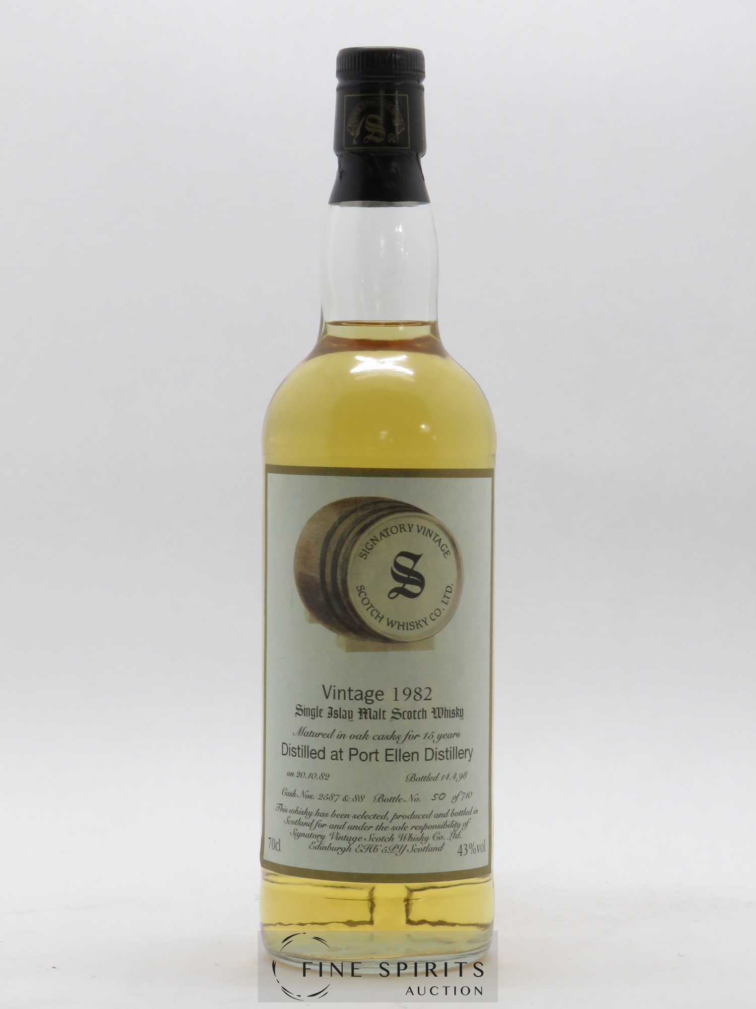 Port Ellen 15 years 1982 Signatory Vintage Casks n°2587 & 88 - One of 710 - bottled 1998 N°50 - Posten von 1 Flasche - 1