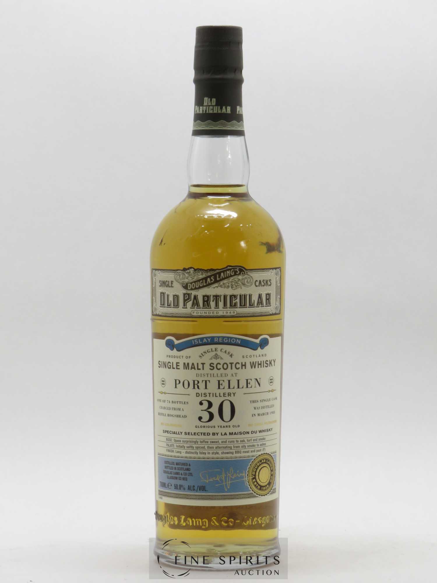 Port Ellen 30 years 1983 Douglas Laing Refill Hogshead - One of 74 bottles LMDW Old Particular - Lot of 1 bottle - 1