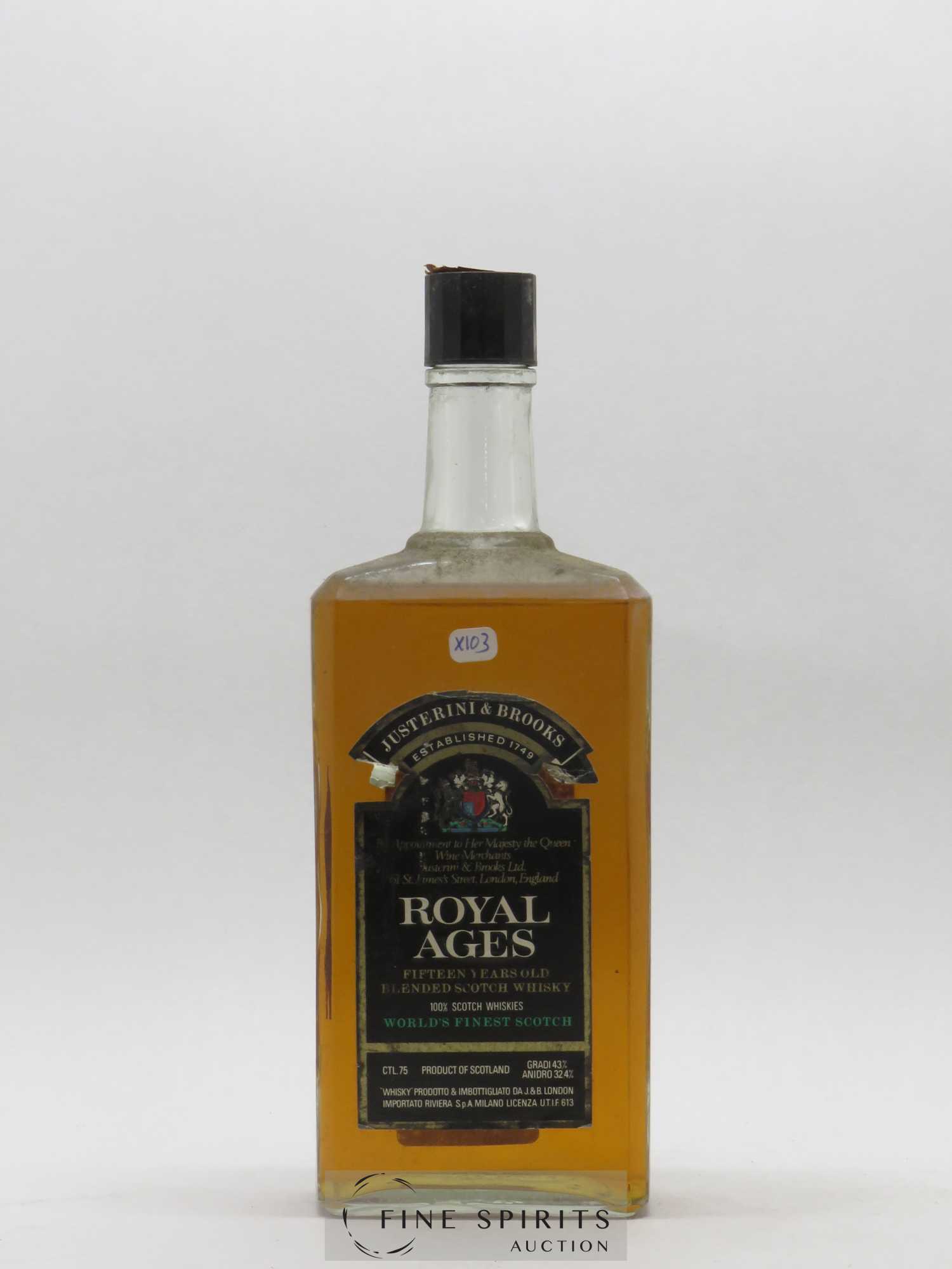 Royal Ages 15 years Of. Riviera SpA - Lot de 1 bouteille - 0