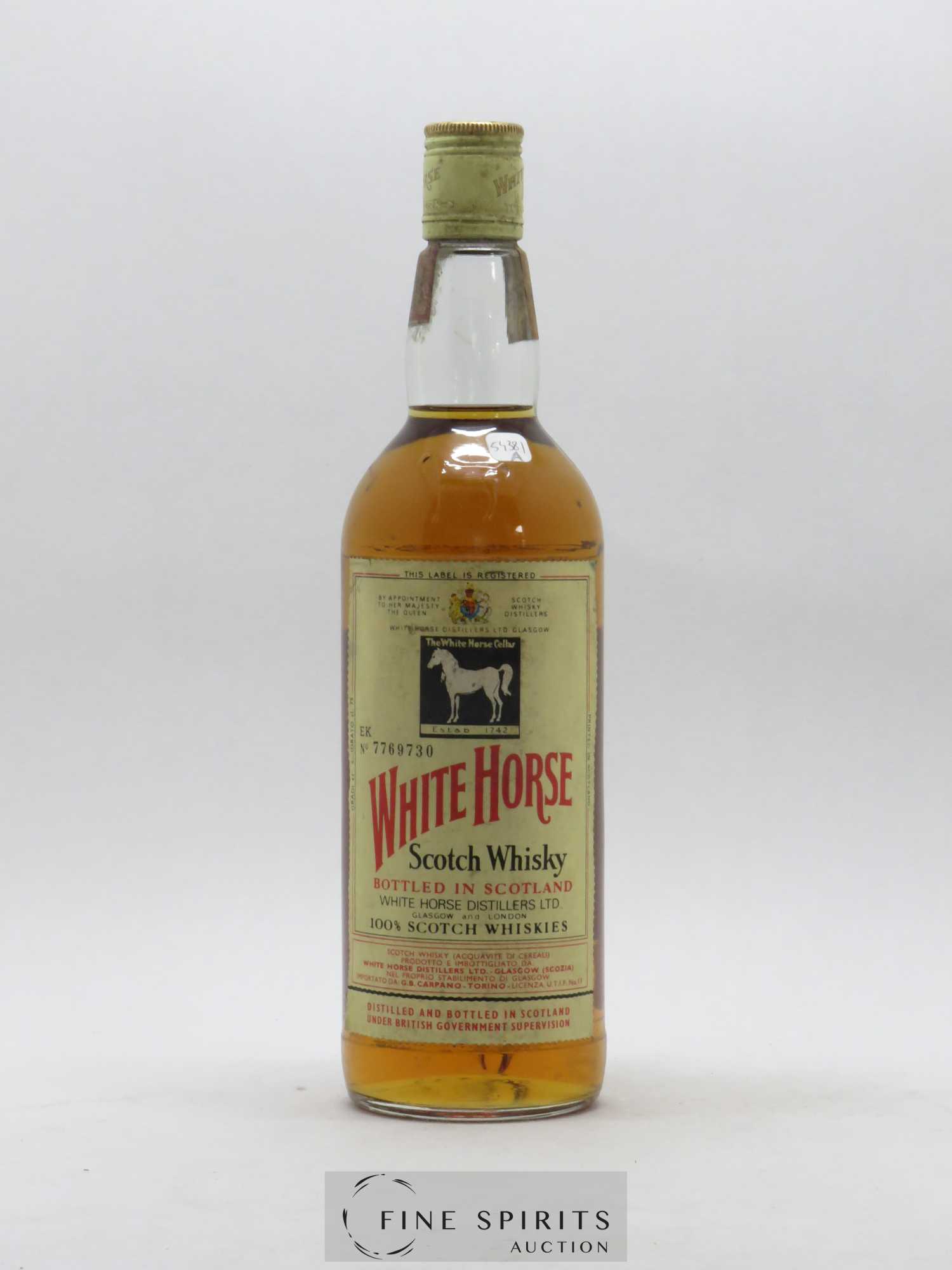 White Horse Of. G.B. Carpano Import Fine Old (43°) - Lot de 1 bouteille - 0