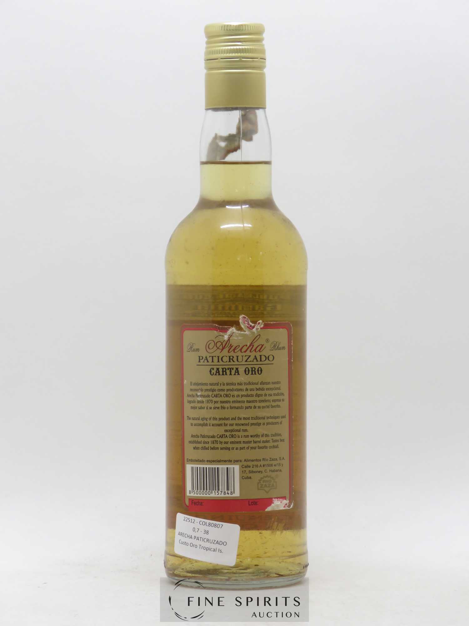 Arecha Of. Carta Oro Paticruzado  (sans prix de réserve) - Lot de 1 bouteille - 1