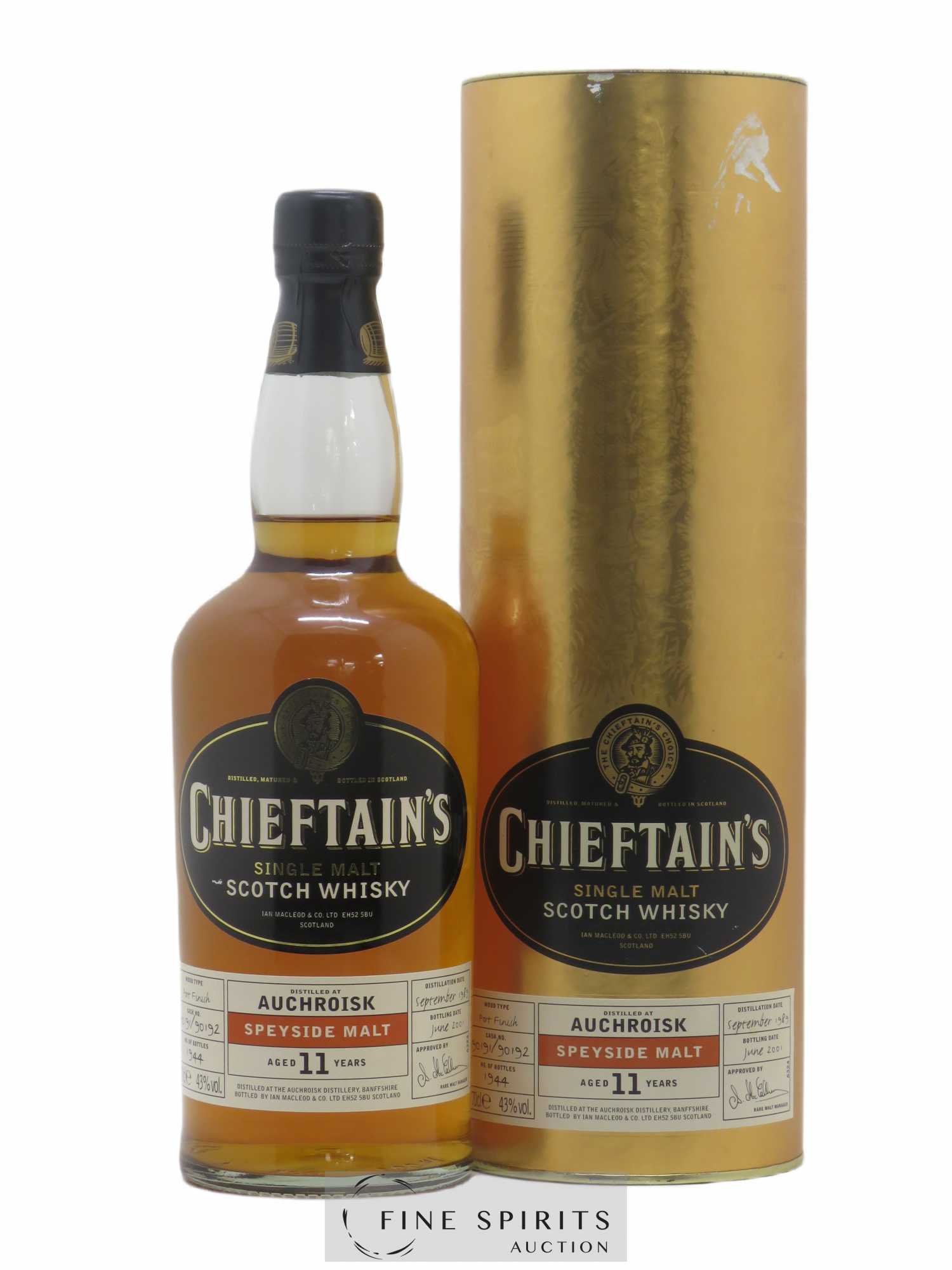 Auchroisk 11 years 1989 Chieftain's Port Finish n°90191-90192 - One of 1944 - bottled 2001 (sans prix de réserve) - Lot de 1 bouteille - 0