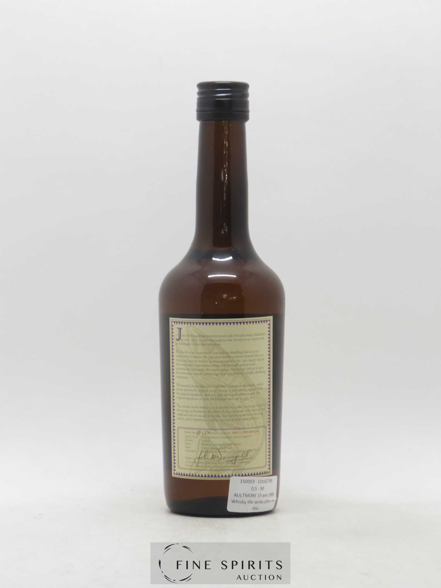 Aultmore 13 years 1989 John McDougall's Cask n°3067 - One of 156 Whisky Life Series - Lot de 1 bouteille - 1
