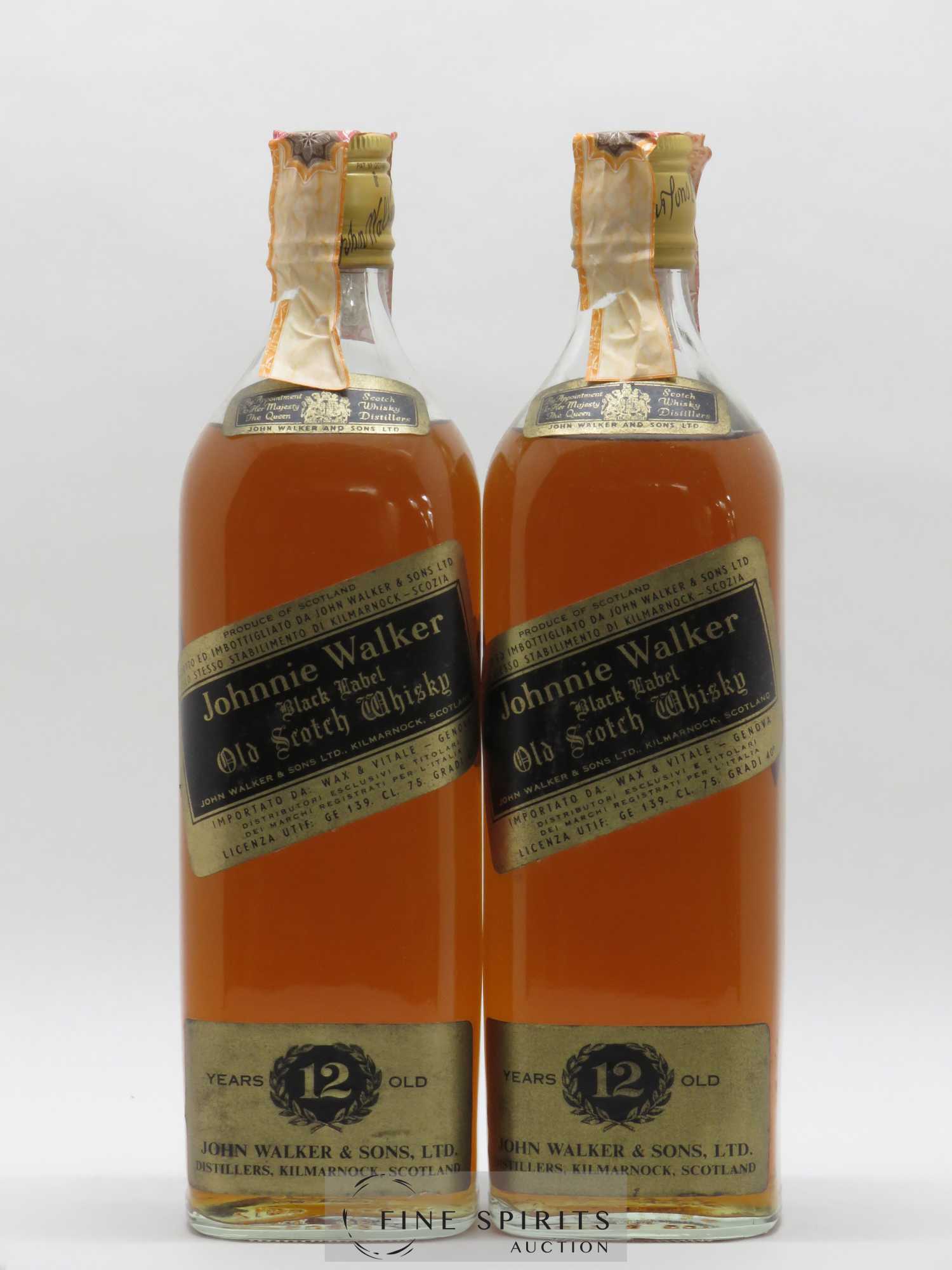 Johnnie Walker Black 12years Of. - Lot of 8 bottles - 3