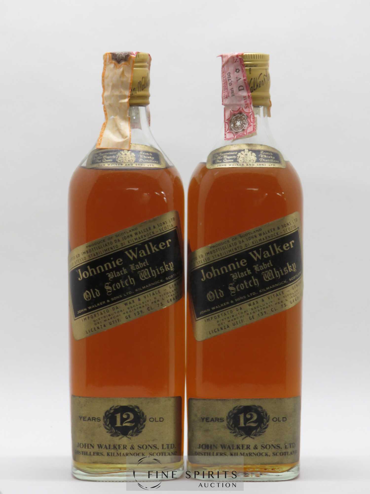 Johnnie Walker Black 12years Of. - Lot of 8 bottles - 9