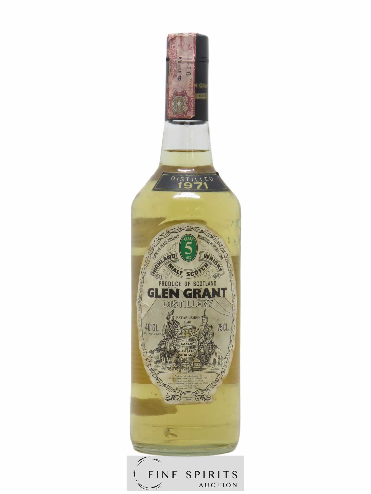 Glen Grant 5 years 1971 Of. Giovinetti Import - Lot de 1 bouteille - 0