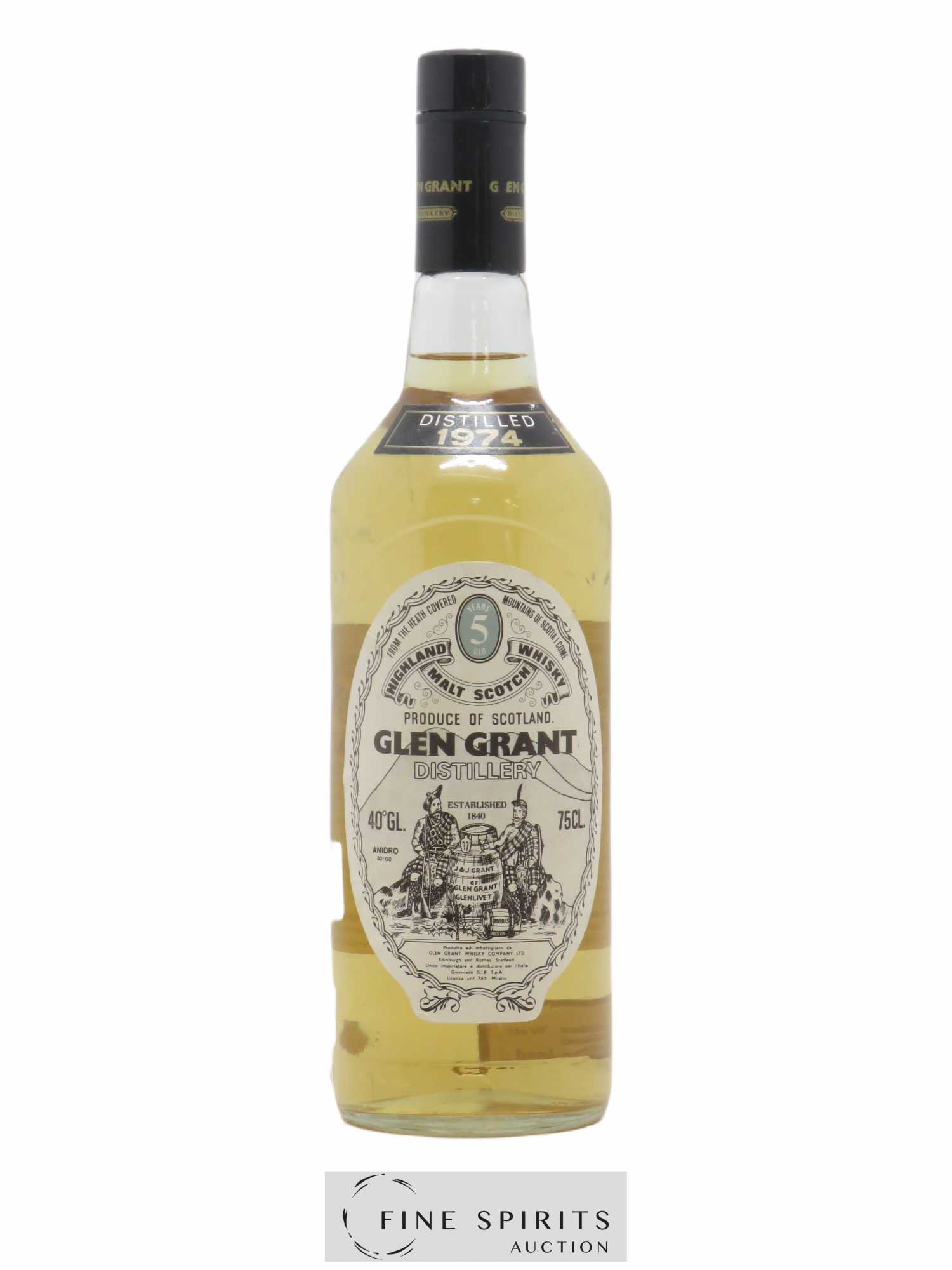 Glen Grant 5 years 1974 Of. Giovinetti Import - Lot de 1 bouteille - 0