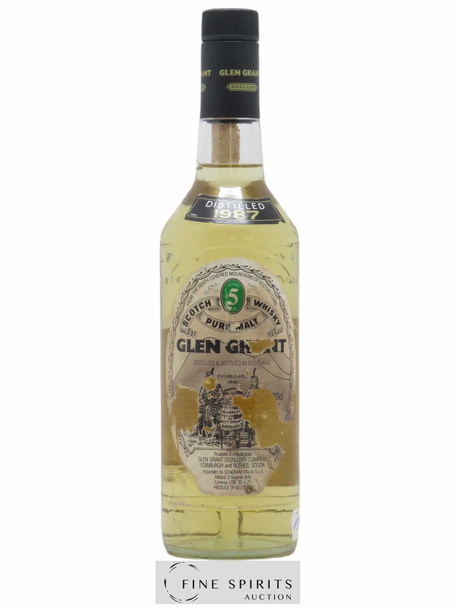 Glen Grant 5 years 1987 Of. Seagram Import - Lot de 1 bouteille - 0
