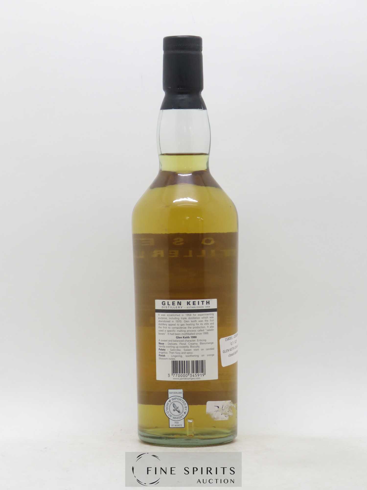 Glen Keith 19 years 1990 Part des Anges Cask n°13677 - One of 230 - bottled 2009 Closed Distilleries - Lot de 1 bouteille - 1