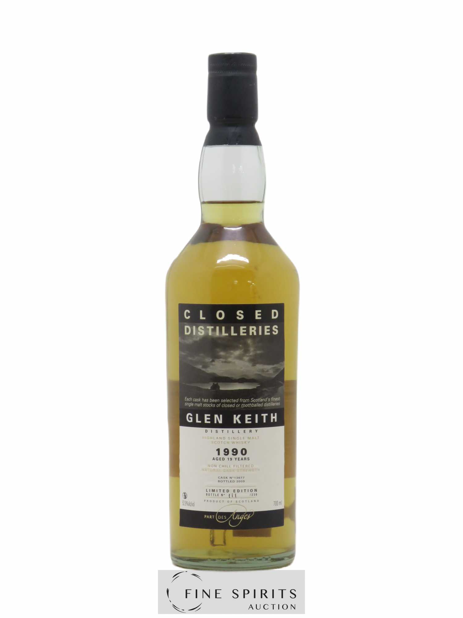 Glen Keith 19 years 1990 Part des Anges Cask n°13677 - One of 230 - bottled 2009 Closed Distilleries - Lot de 1 bouteille - 0