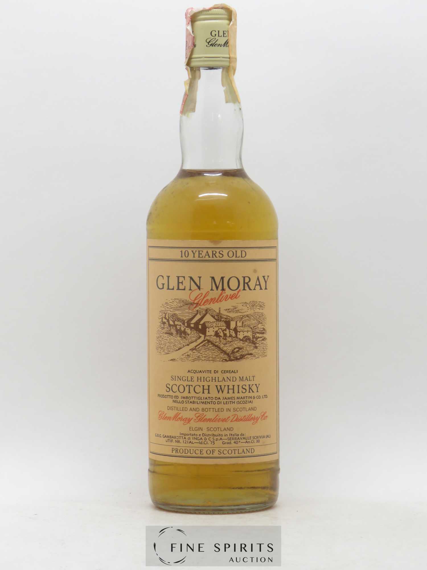 Glen Moray 10 years Of. Gambarotta Import - Lot de 1 bouteille - 1