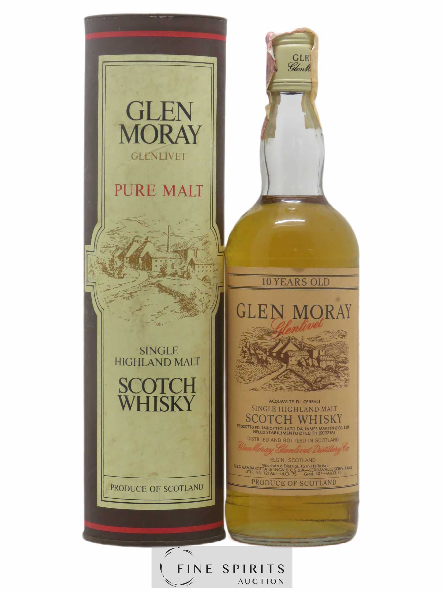 Glen Moray 10 years Of. Gambarotta Import - Lot de 1 bouteille - 0