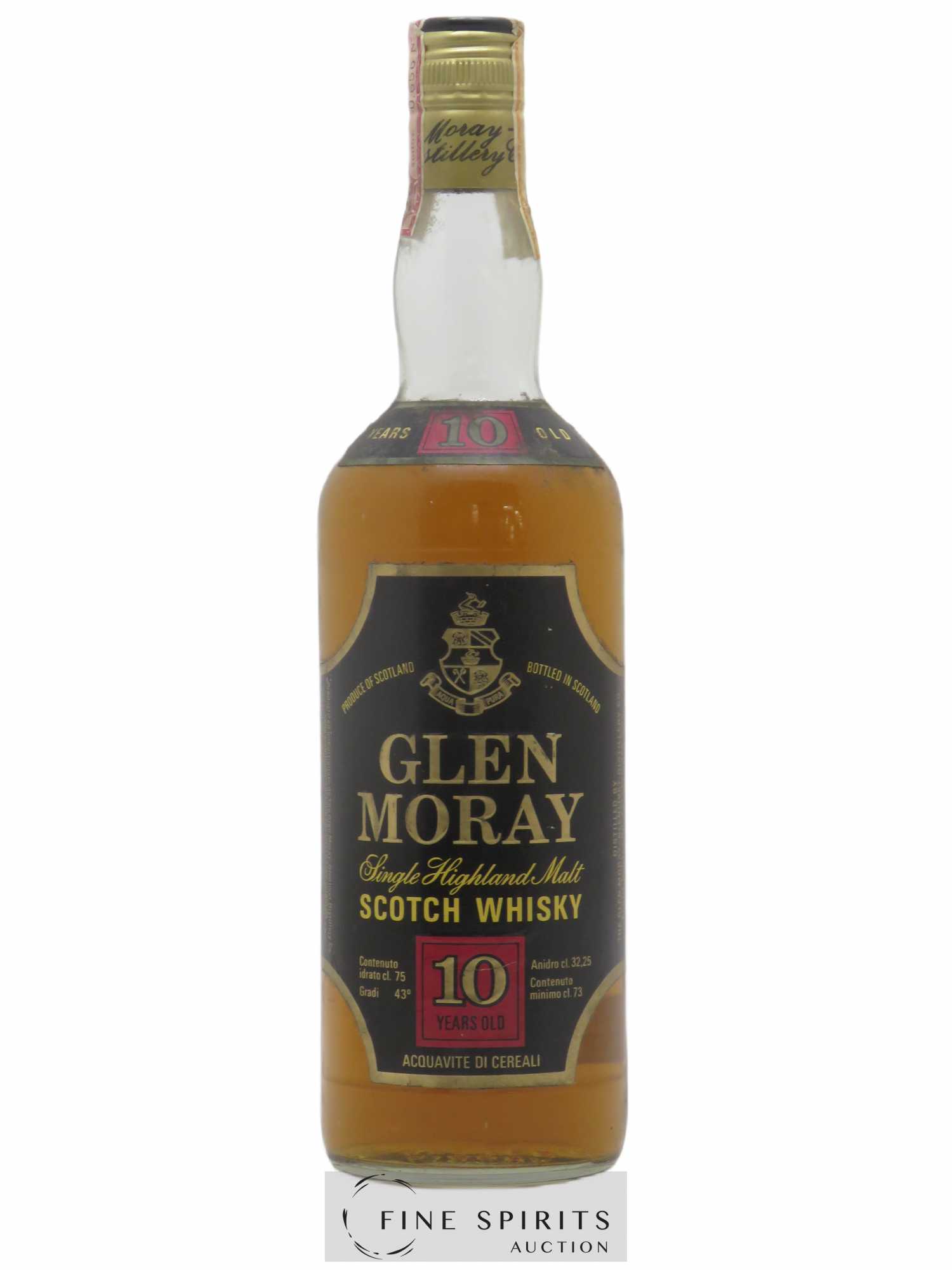 Glen Moray 10 years Of. - Lot de 1 bouteille - 0