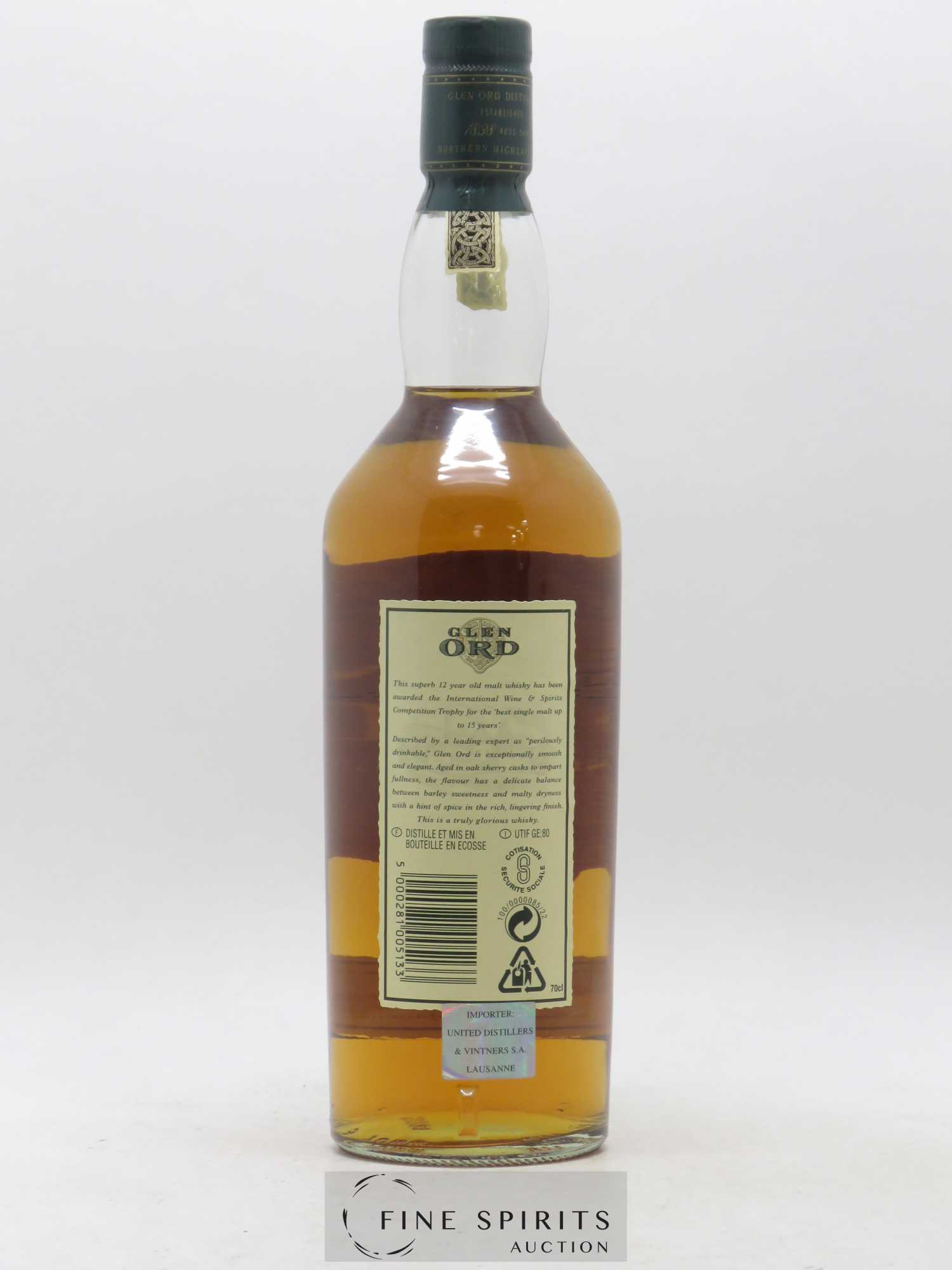 Glen Ord 12 years Of. - Lot de 1 bouteille - 2