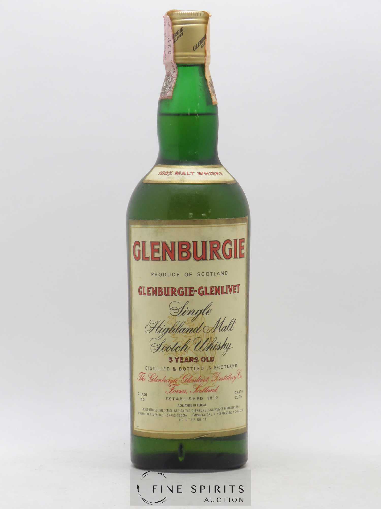 Glenburgie 5 years Of. Soffiantino Import - Lot de 1 bouteille - 1