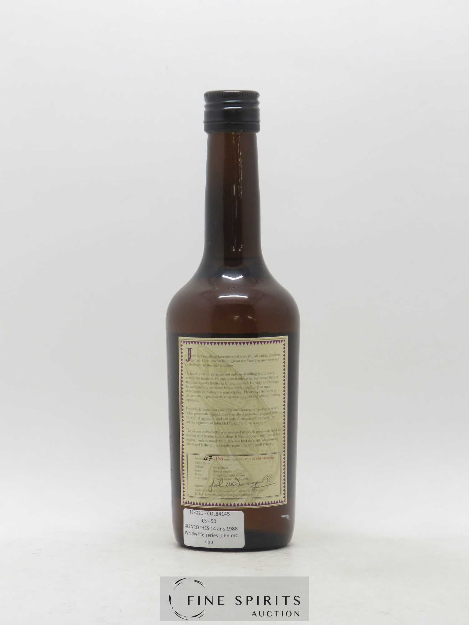 Glenrothes 14 years 1988 John McDougall's Cask n°7017 - One of 156 Whisky Life Series - Posten von 1 Flasche - 1