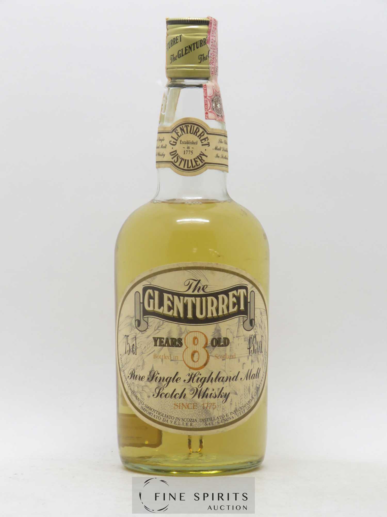 Glenturret 8 years Of. Velier Import - Lot de 1 bouteille - 1